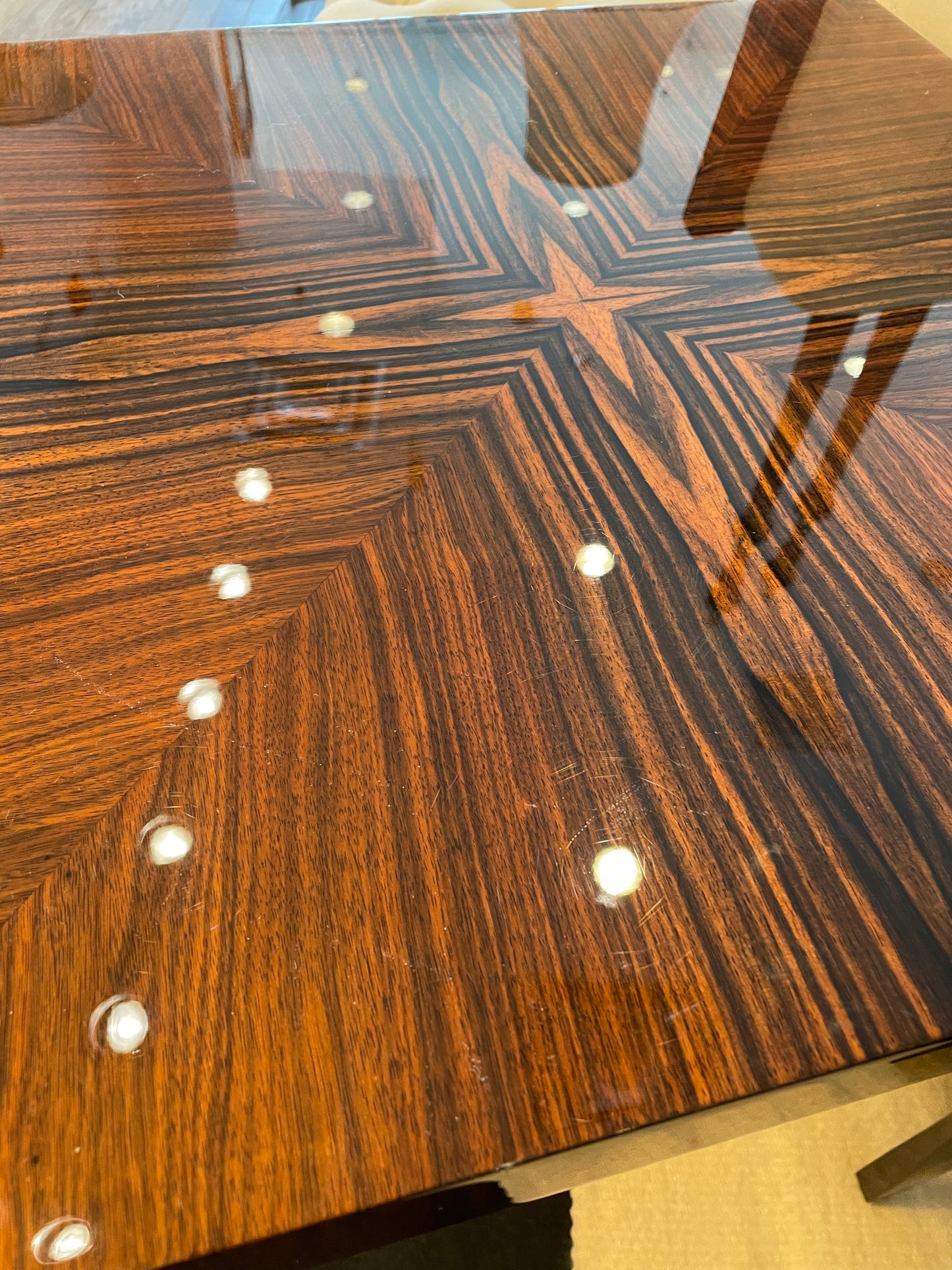 Deco Lacquer and Macassar Ebony Accent Table (0KP004)