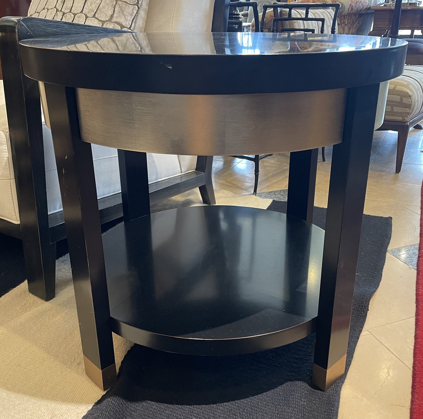 Caracole Round Accent Table, Two Tone, AS IS (0KP005)