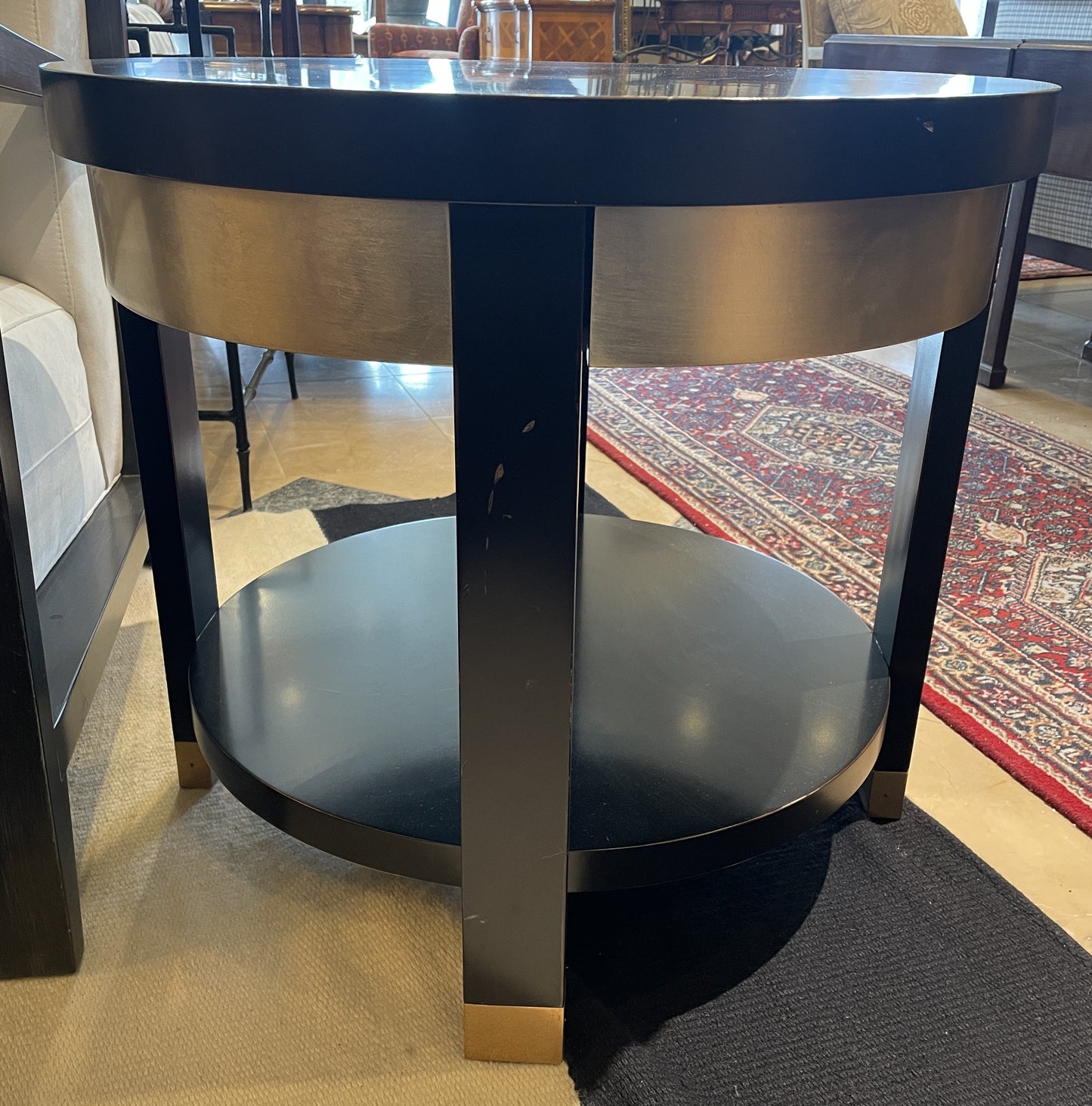 Caracole Round Accent Table, Two Tone, AS IS (0KP005)