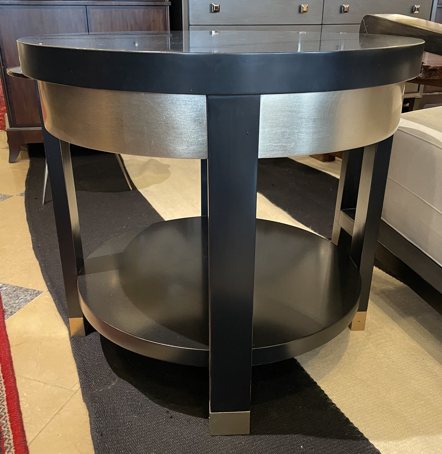 Caracole Round Accent Table, Two Tone, AS IS (0KP005)