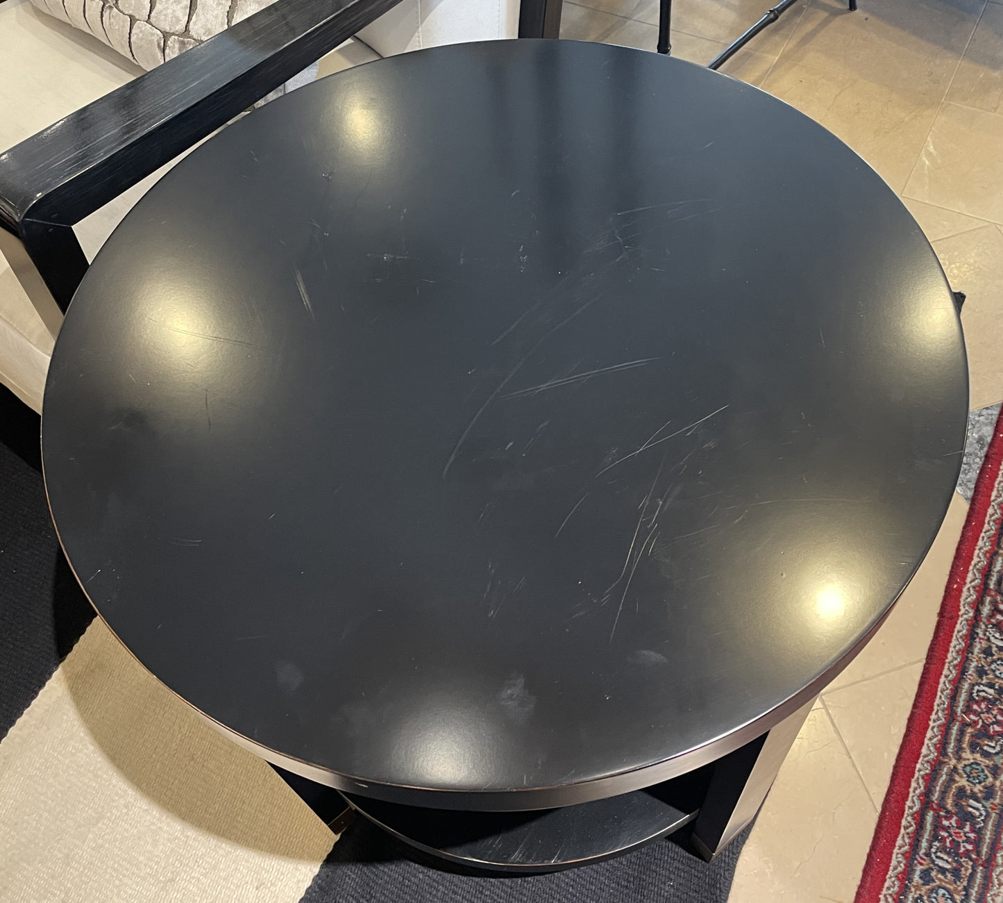 Caracole Round Accent Table, Two Tone, AS IS (0KP005)