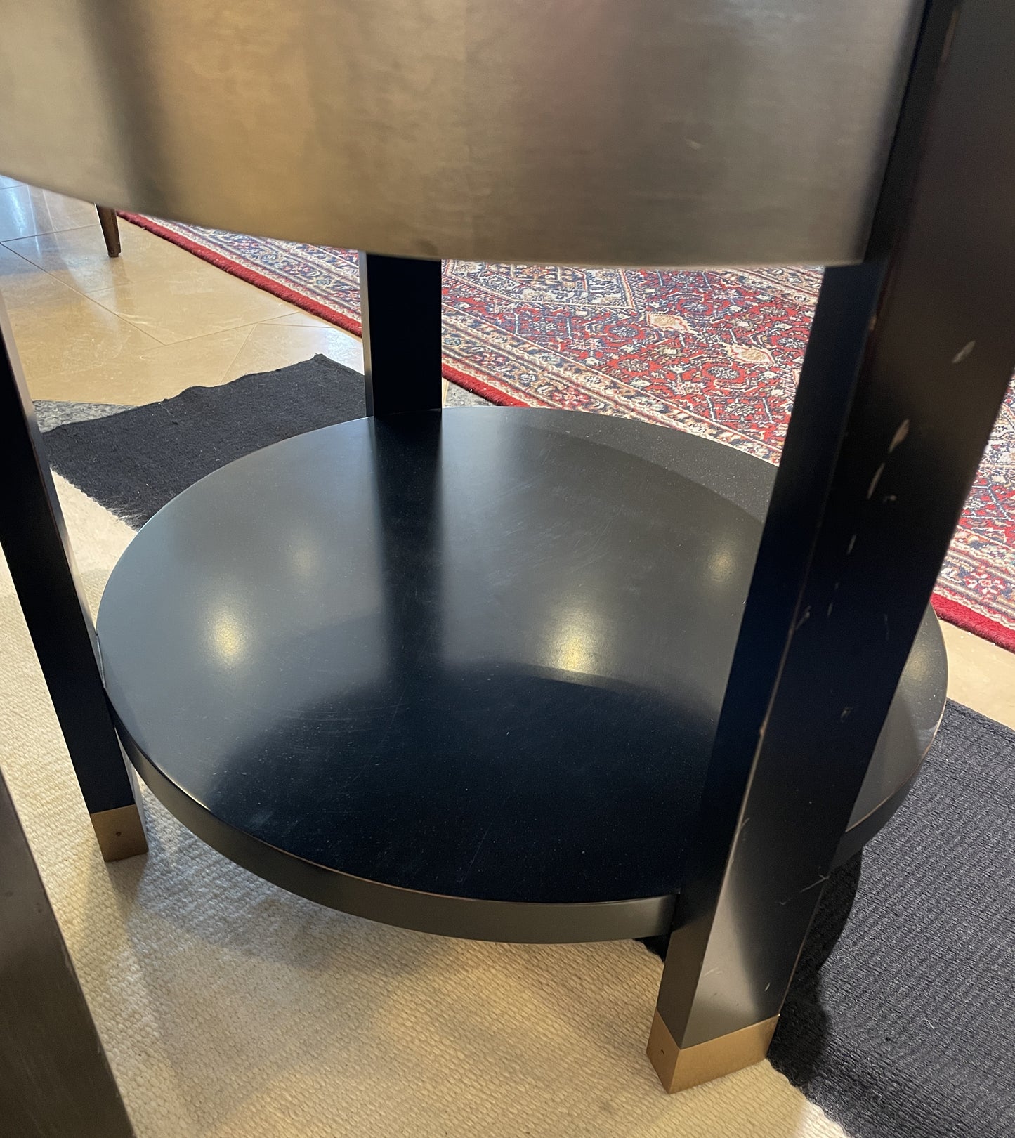 Caracole Round Accent Table, Two Tone, AS IS (0KP005)