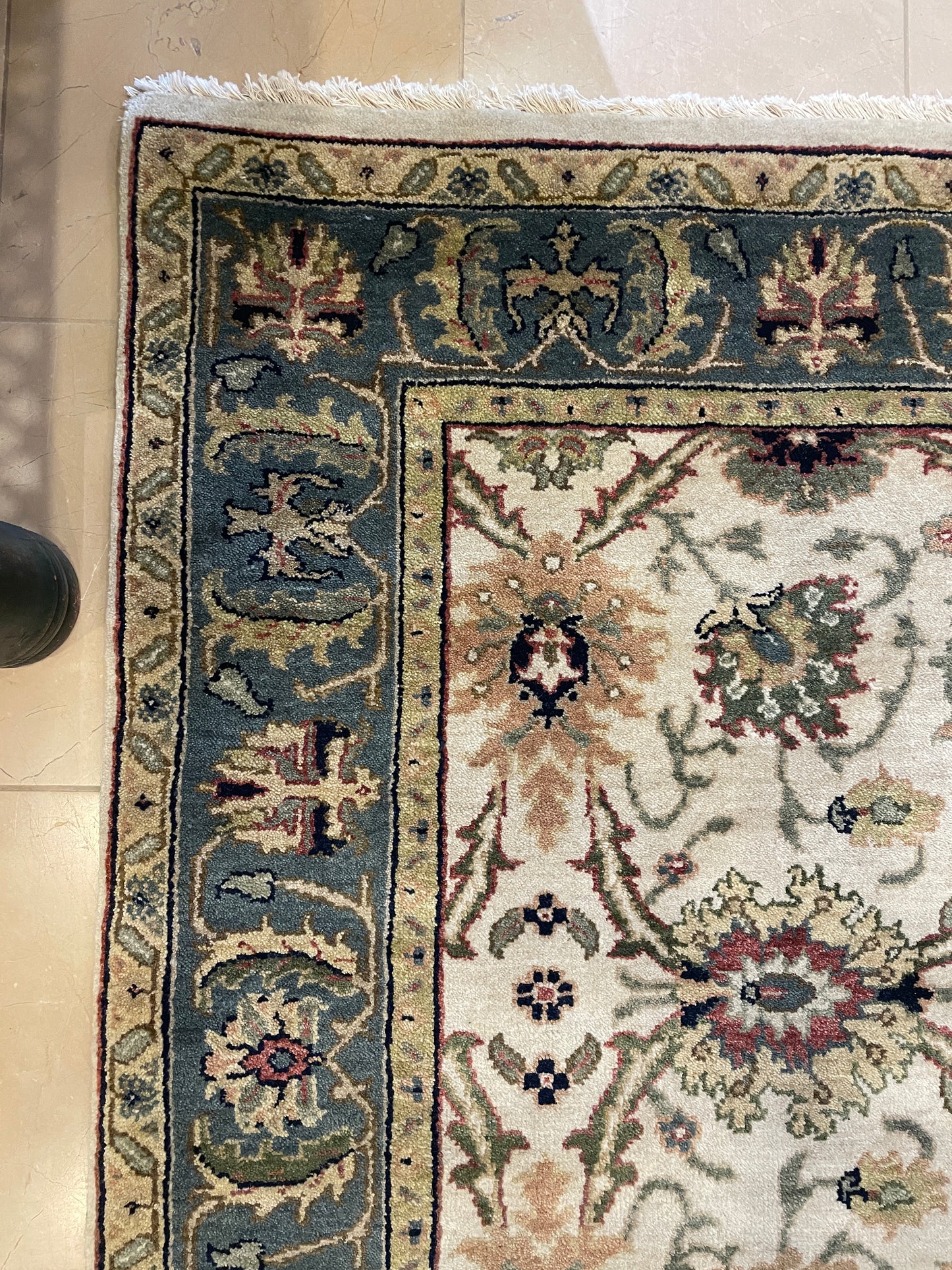 Wool Samad Rug, Ivory and Slate (4'1 x6'2)(0NM004)