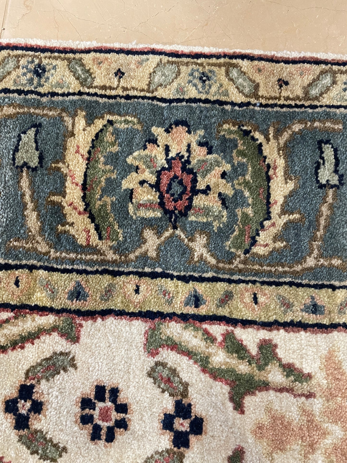 Wool Samad Rug, Ivory and Slate (4'1 x6'2)(0NM004)