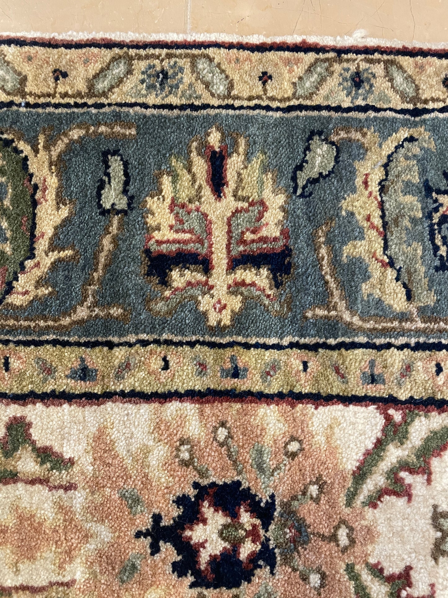 Wool Samad Rug, Ivory and Slate (4'1 x6'2)(0NM004)