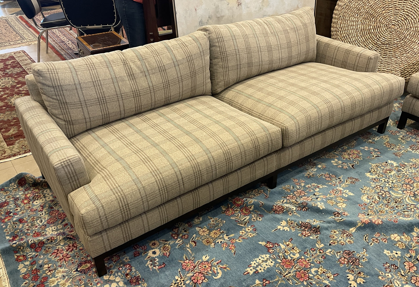 Barclay Butera Plaid Sofa, wool (Two available 0OG001, 0OG002)