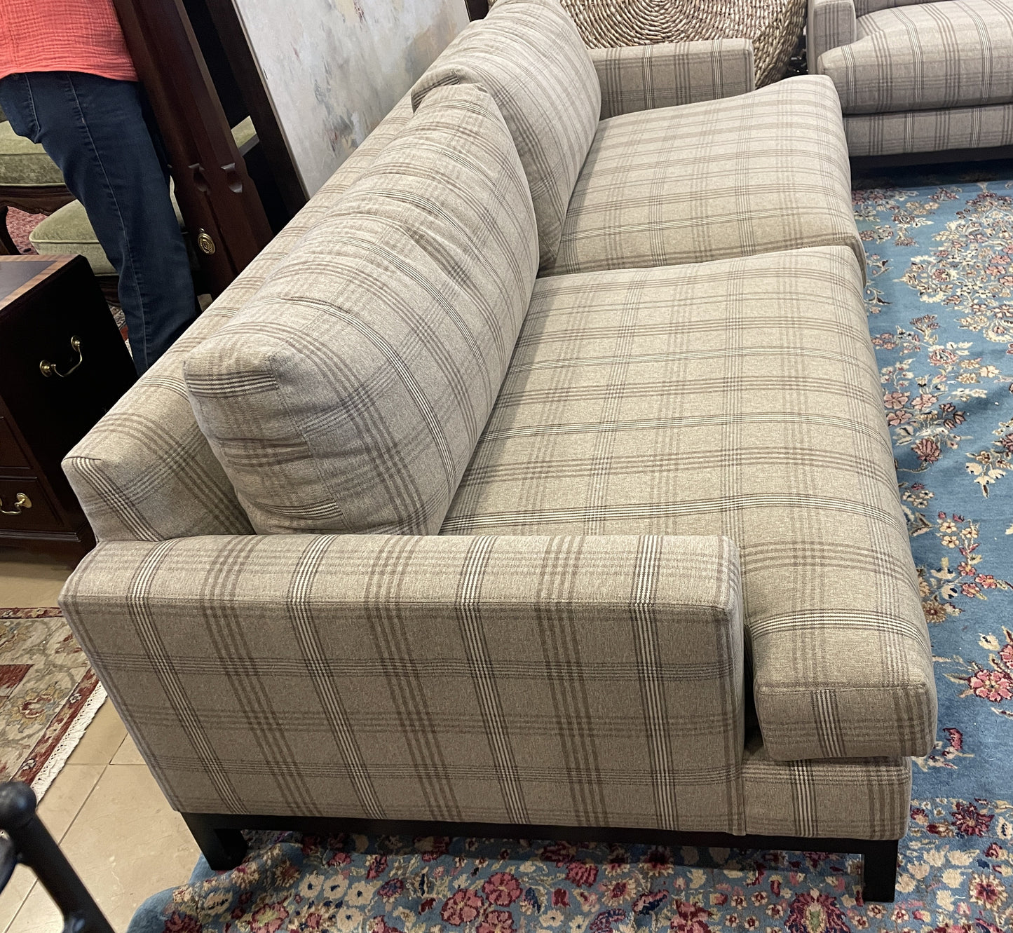 Barclay Butera Plaid Sofa, wool (Two available 0OG001, 0OG002)