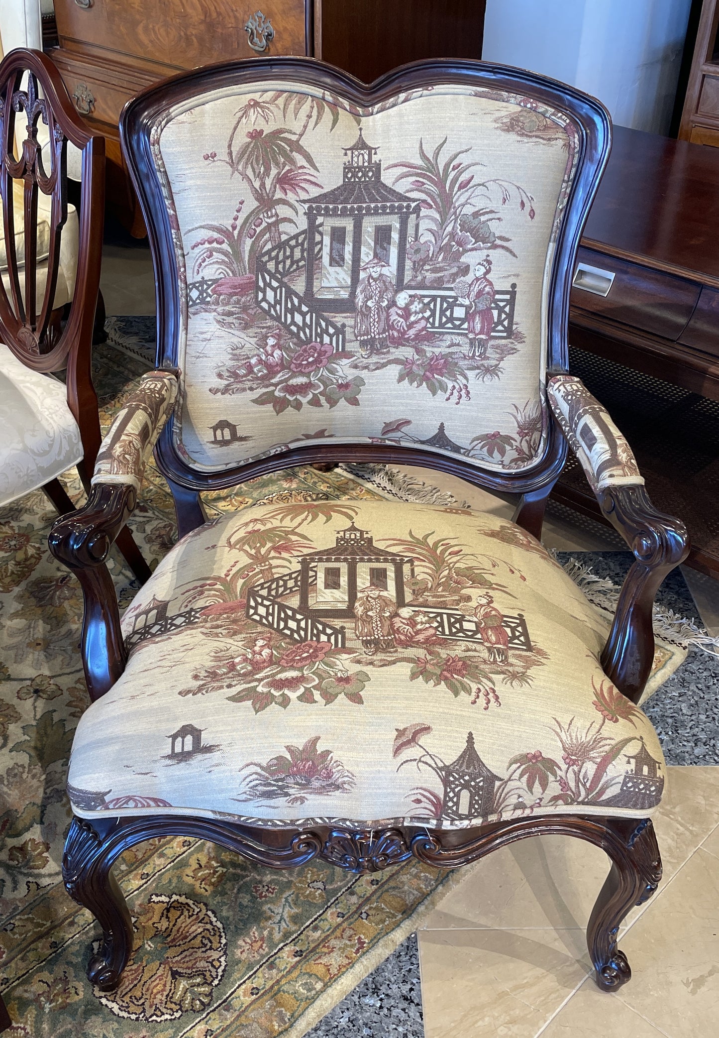 Hickory Chinoiserie Bergere Chair (0GZ009)
