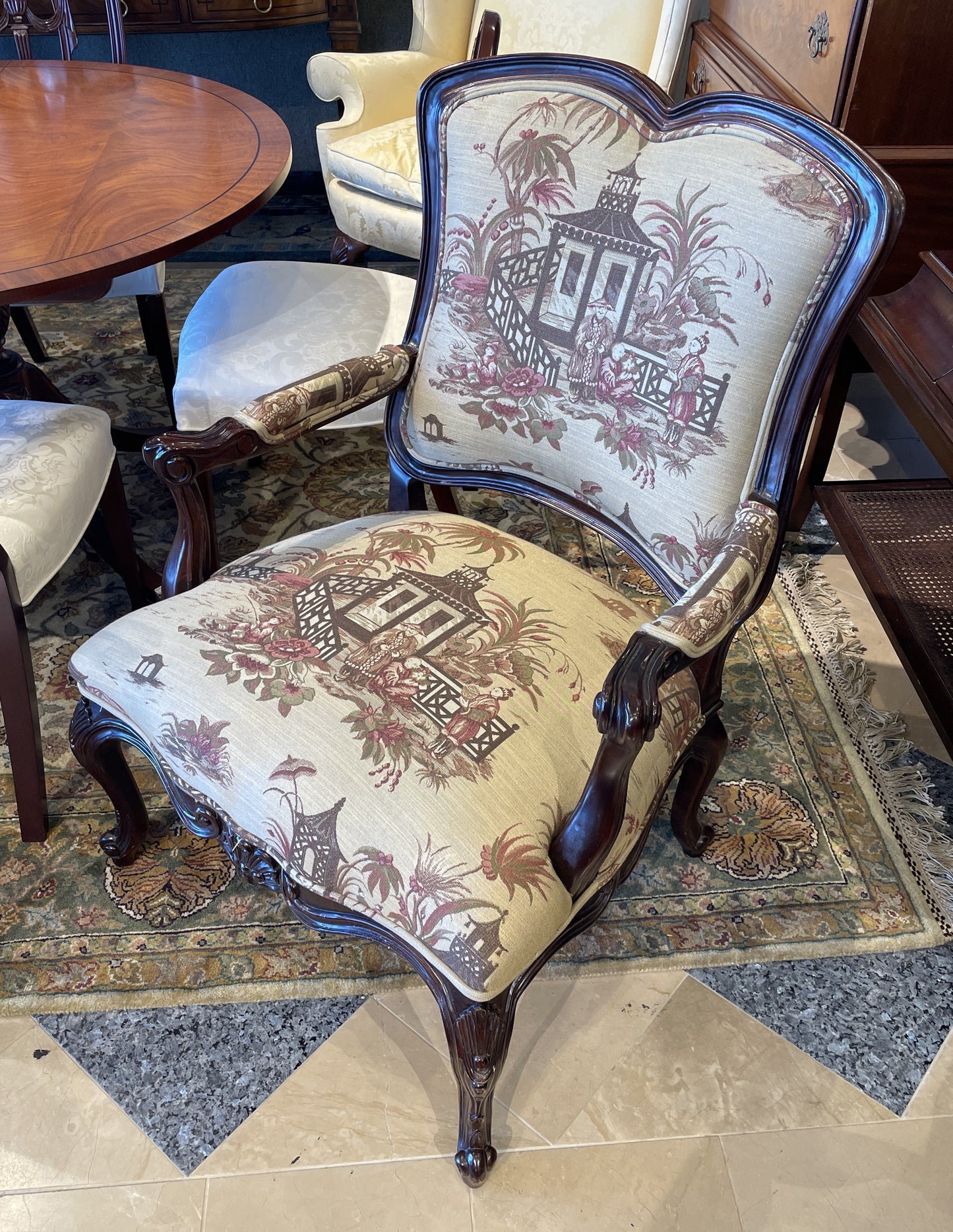 Hickory Chinoiserie Bergere Chair (0GZ009)