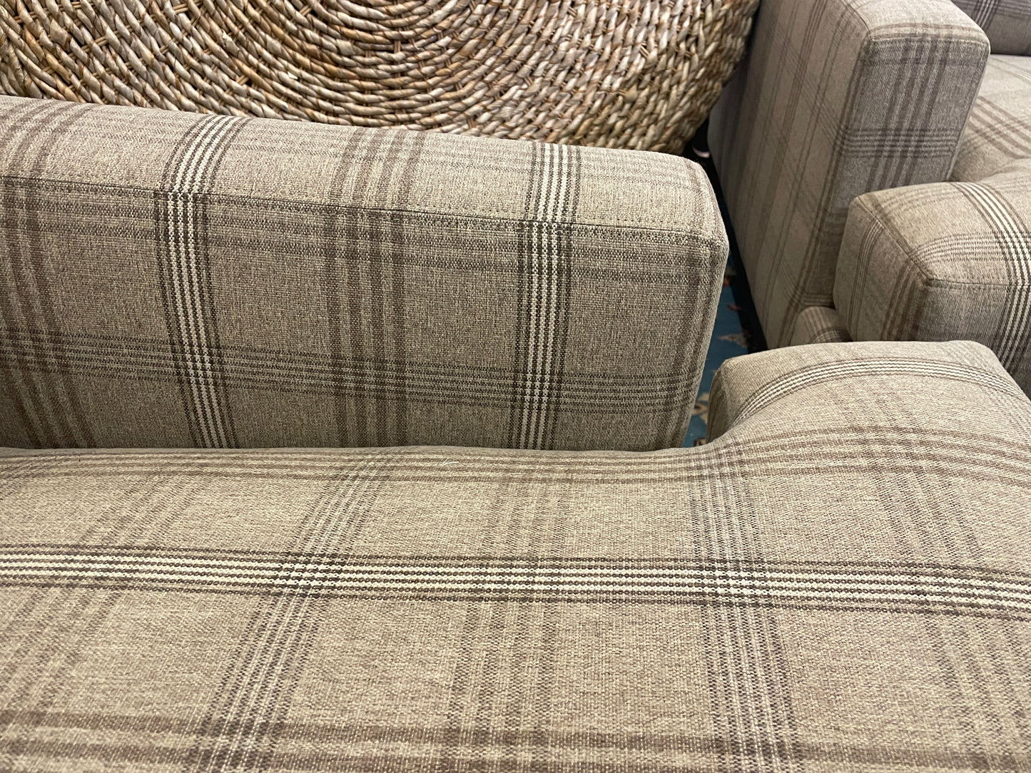 Barclay Butera Plaid Sofa, wool (Two available 0OG001, 0OG002)