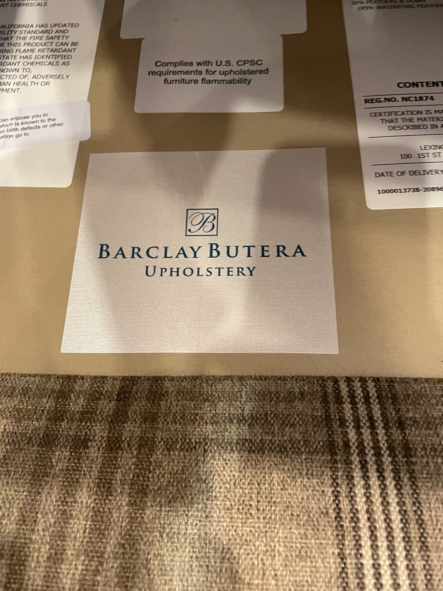 Barclay Butera Plaid Sofa, wool (Two available 0OG001, 0OG002)