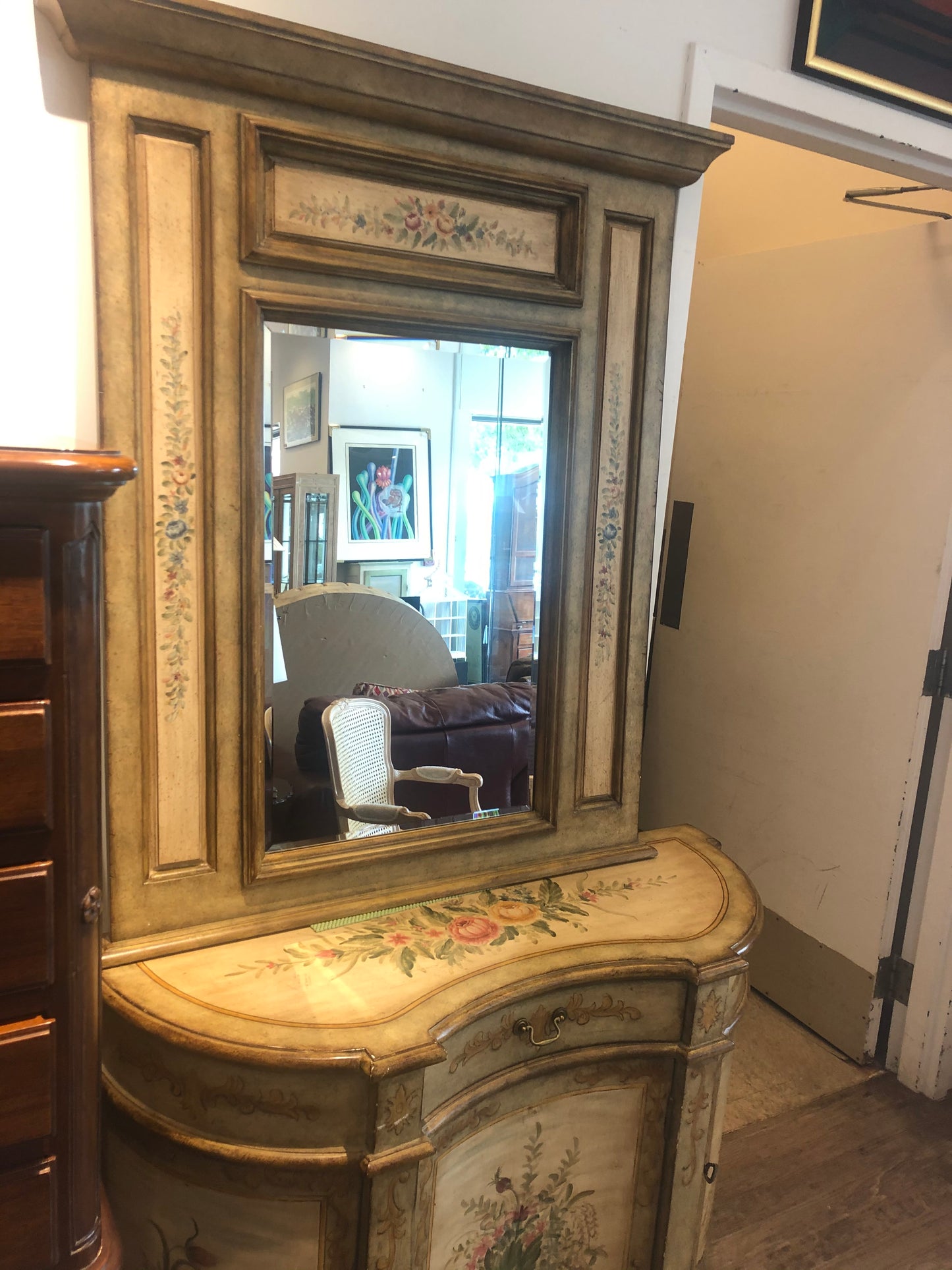 Floral Sideboard with Mirror