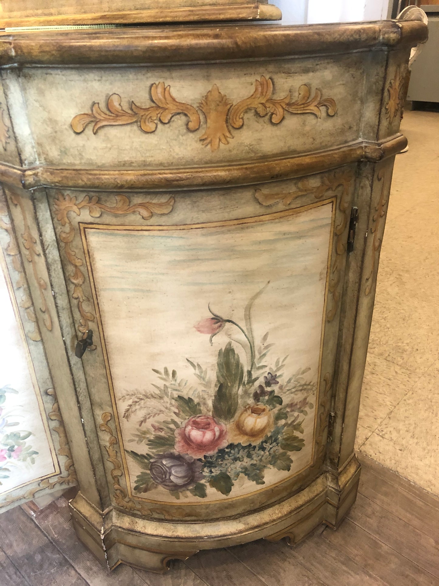 Floral Sideboard with Mirror