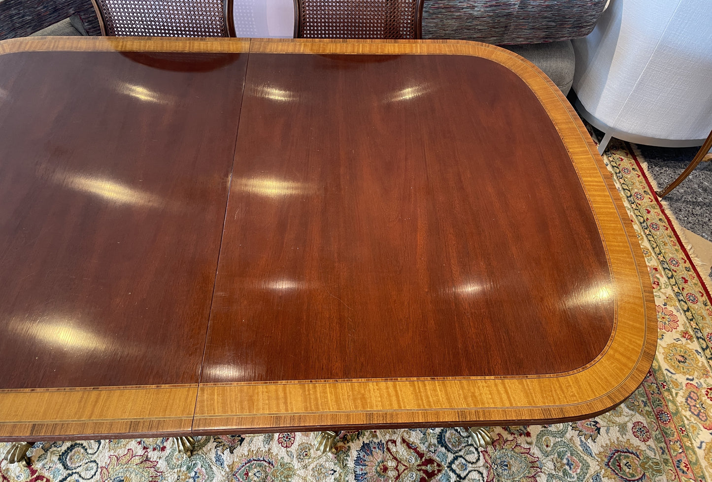 Georgian style Banded Dining Table, AS IS (037001)