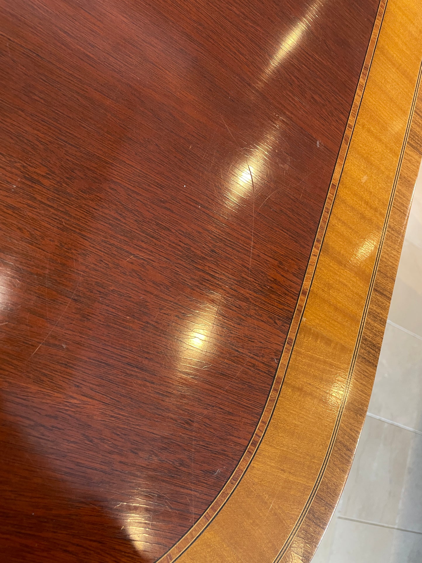 Georgian style Banded Dining Table, AS IS (037001)