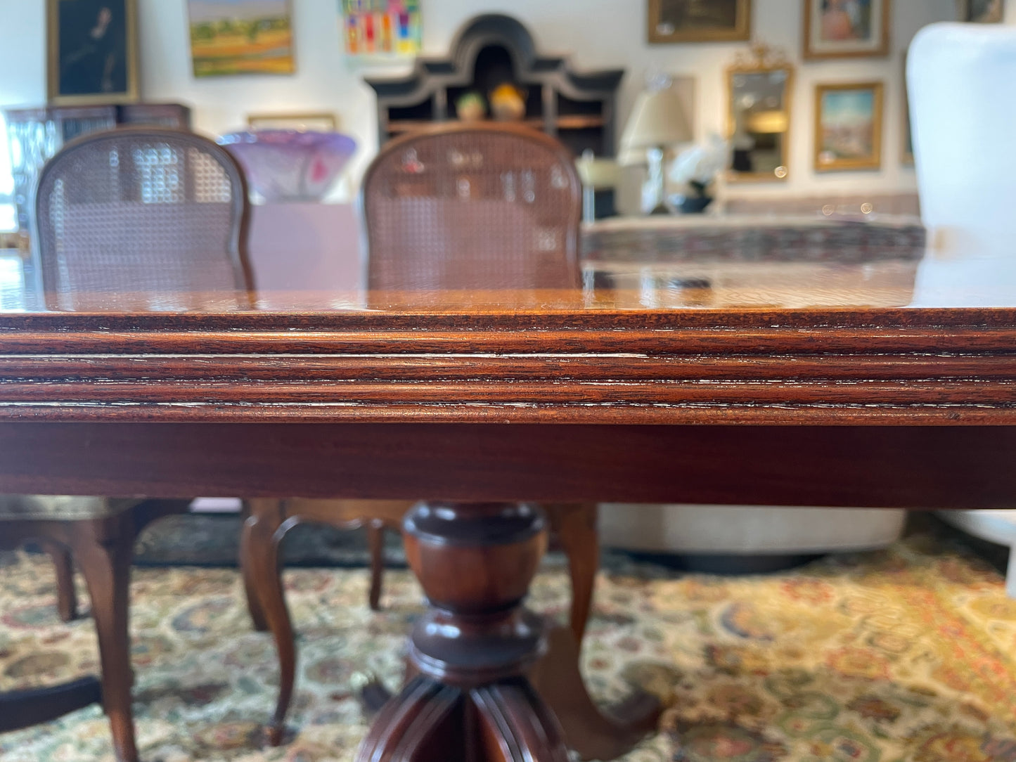 Georgian style Banded Dining Table, AS IS (037001)