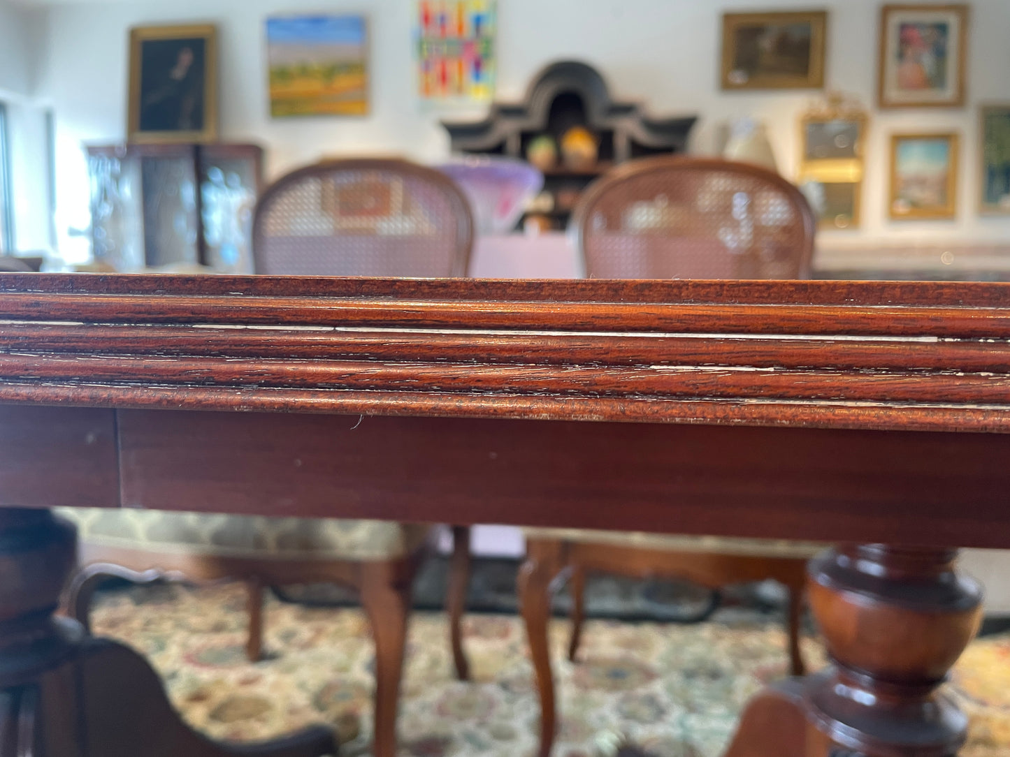 Georgian style Banded Dining Table, AS IS (037001)