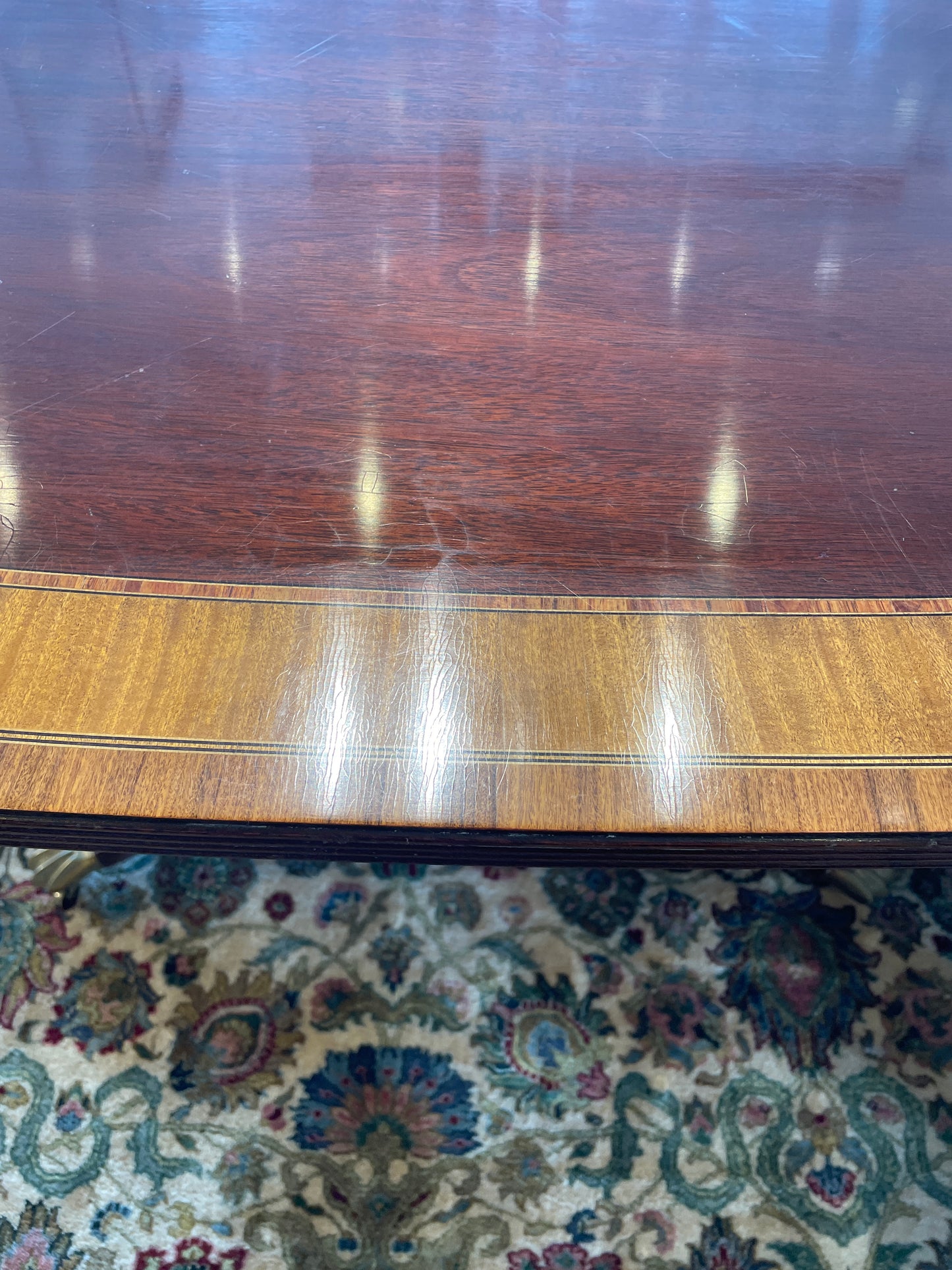 Georgian style Banded Dining Table, AS IS (037001)