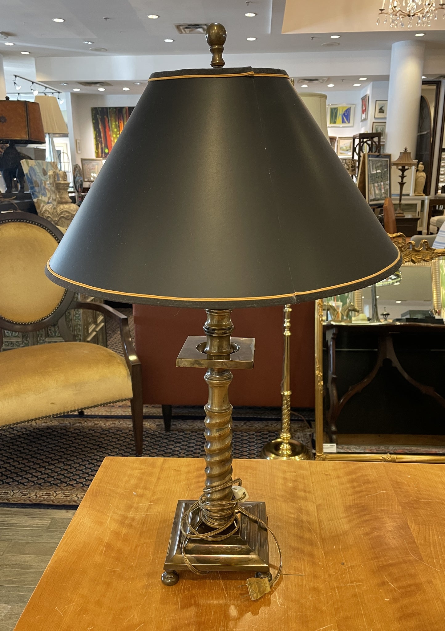 Vintage Sarried Brass Twist Lamps, a pair (0H0001)