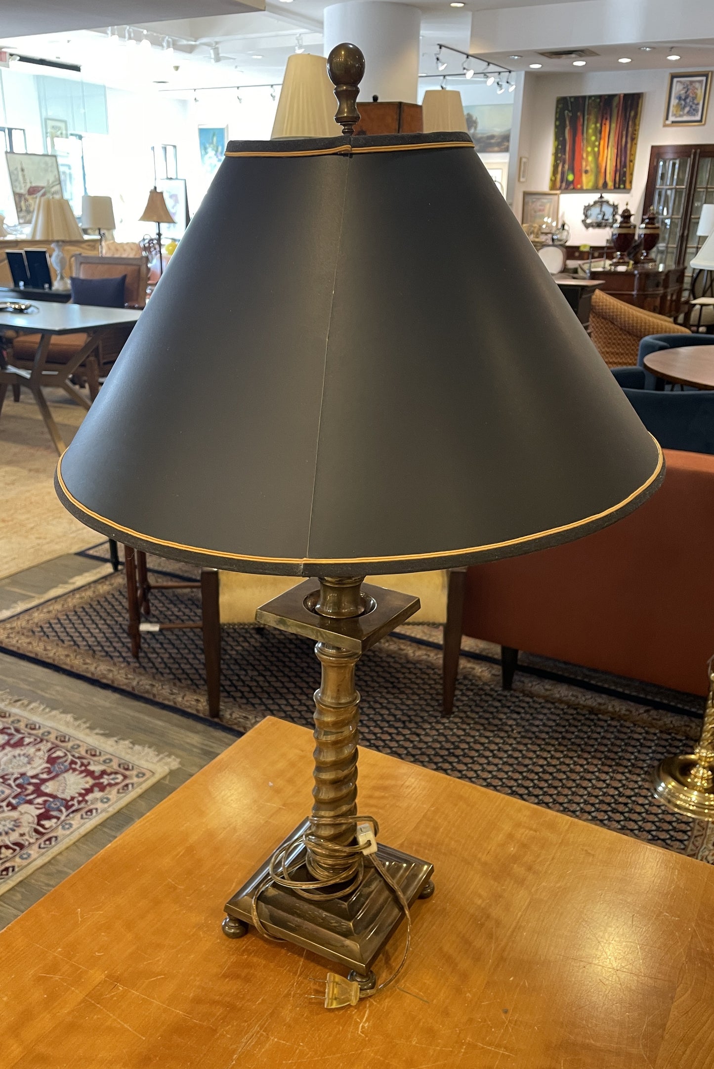 Vintage Sarried Brass Twist Lamps, a pair (0H0001)
