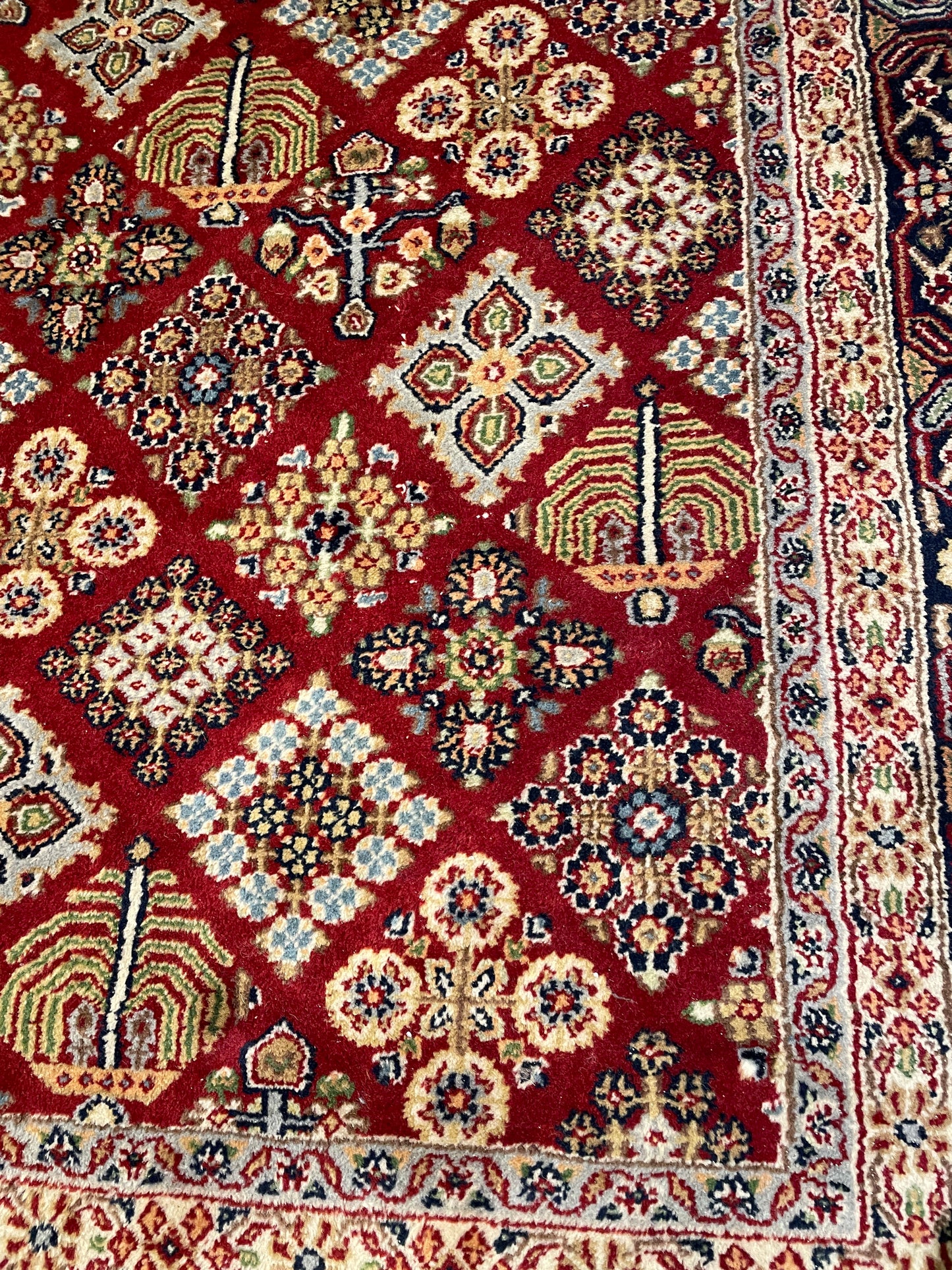 Super Kazak Wool Rug, reds and blues (Approx. 7'9x10'5) (0IF001)