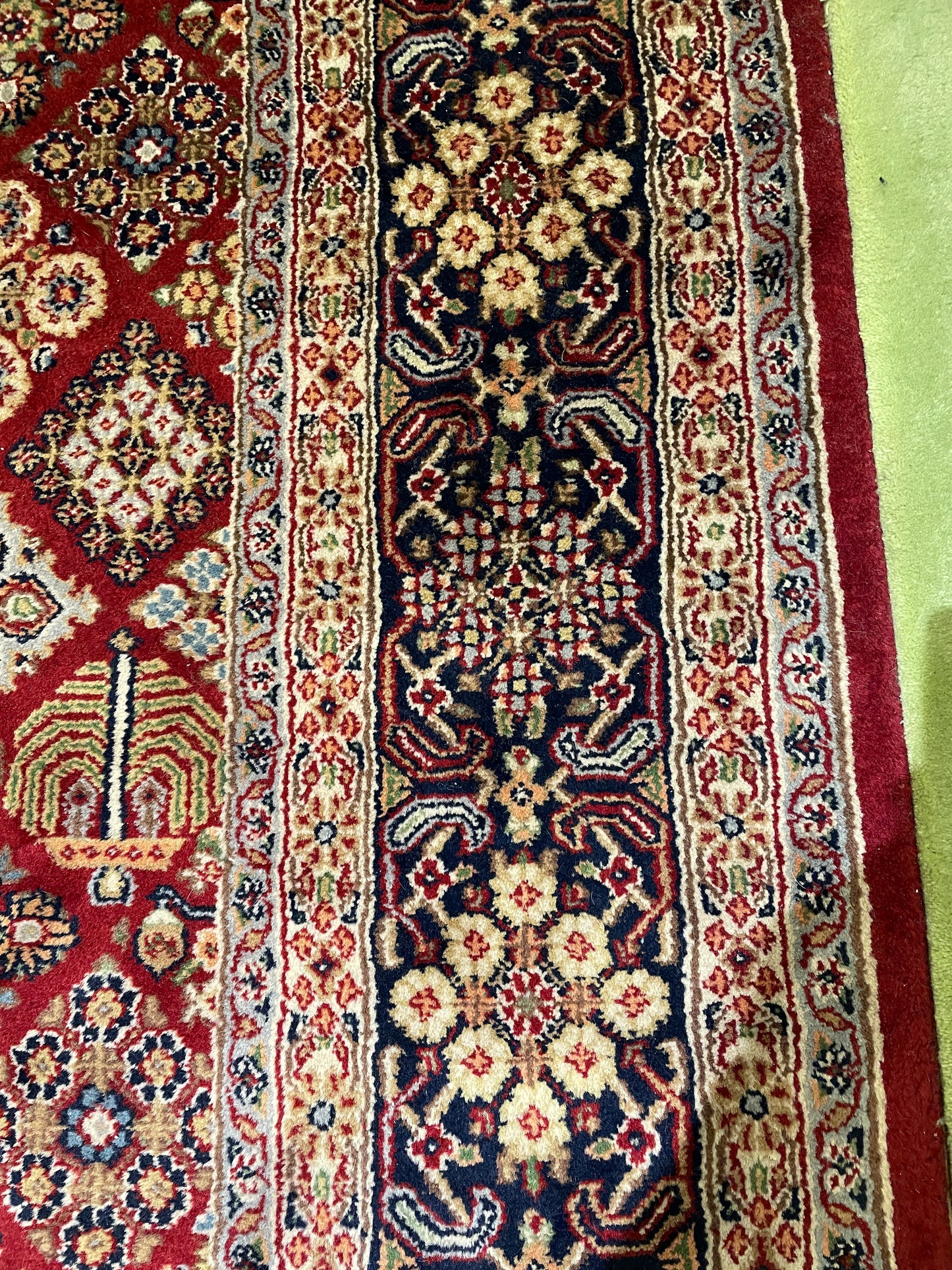 Super Kazak Wool Rug, reds and blues (Approx. 7'9x10'5) (0IF001)