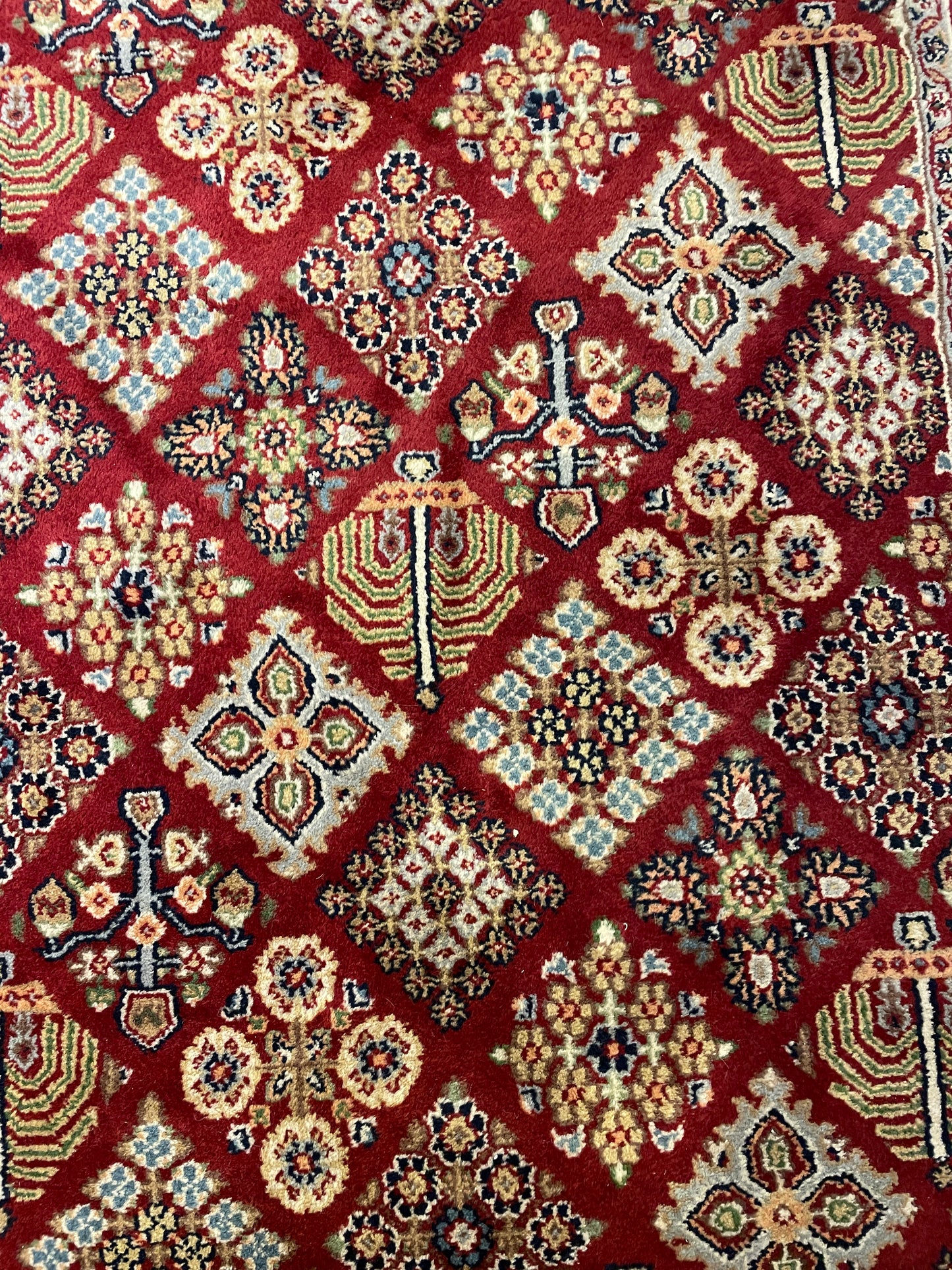 Super Kazak Wool Rug, reds and blues (Approx. 7'9x10'5) (0IF001)