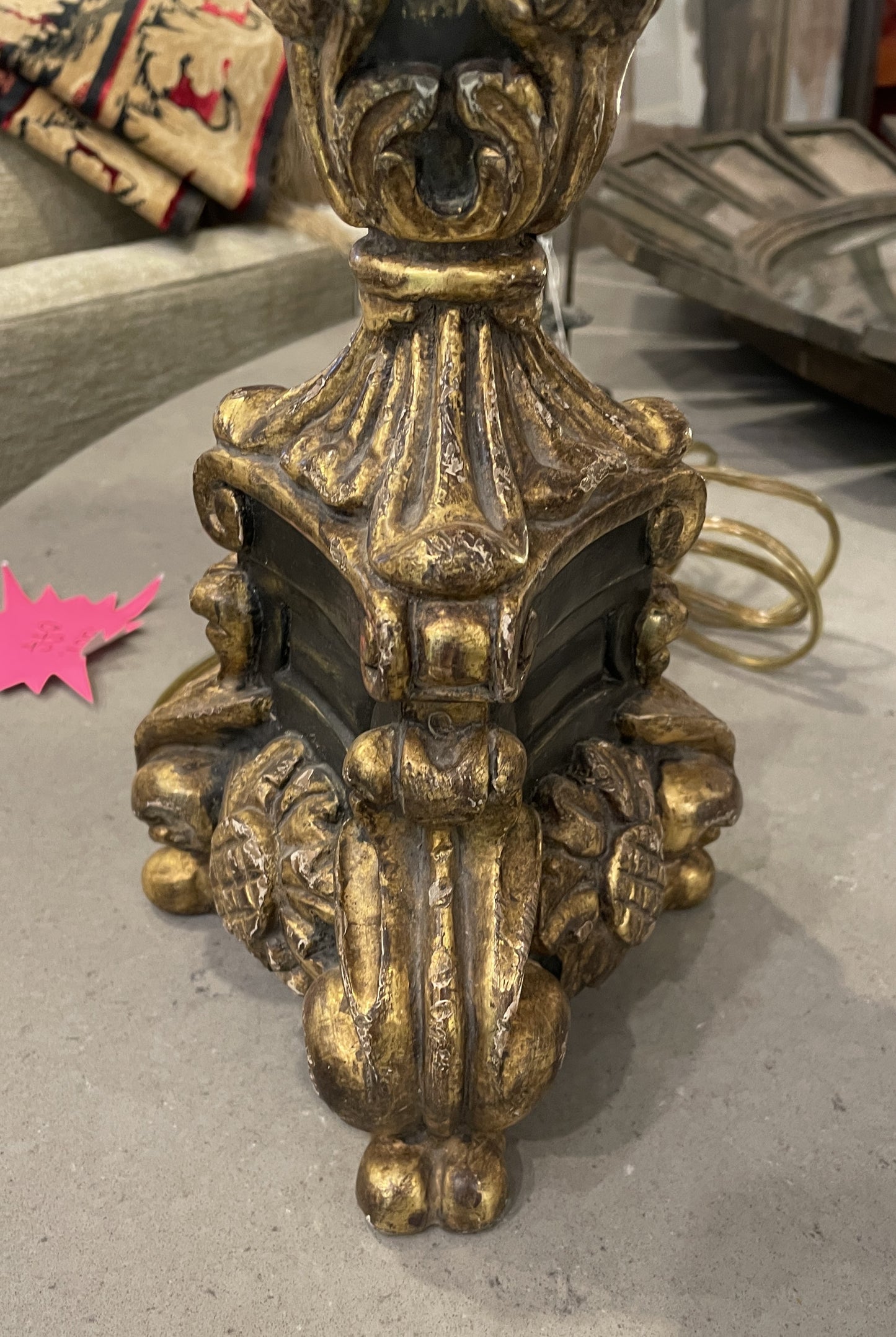 Italian Gilt Lamps, a pair AS IS (0OH001)