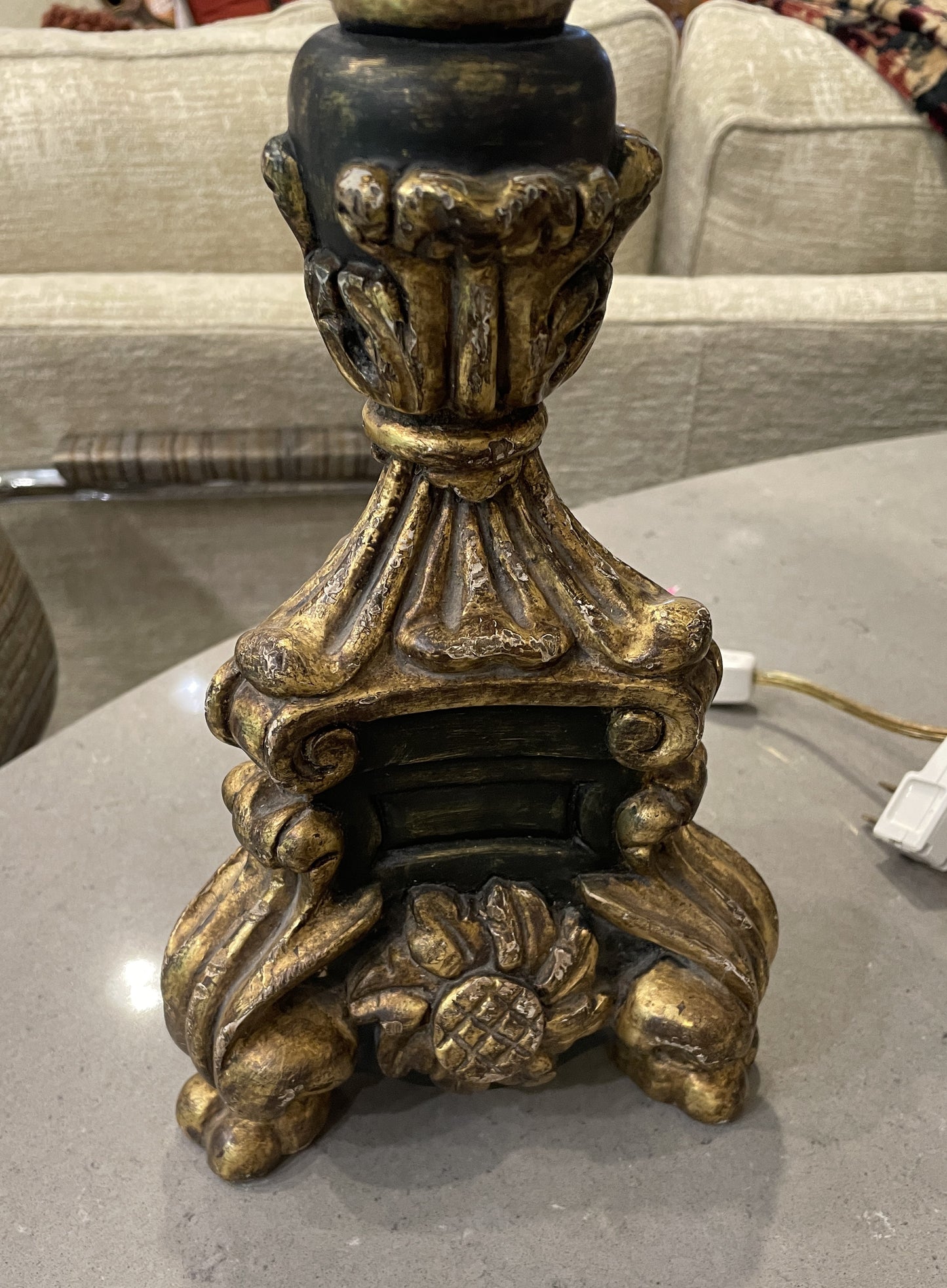 Italian Gilt Lamps, a pair AS IS (0OH001)