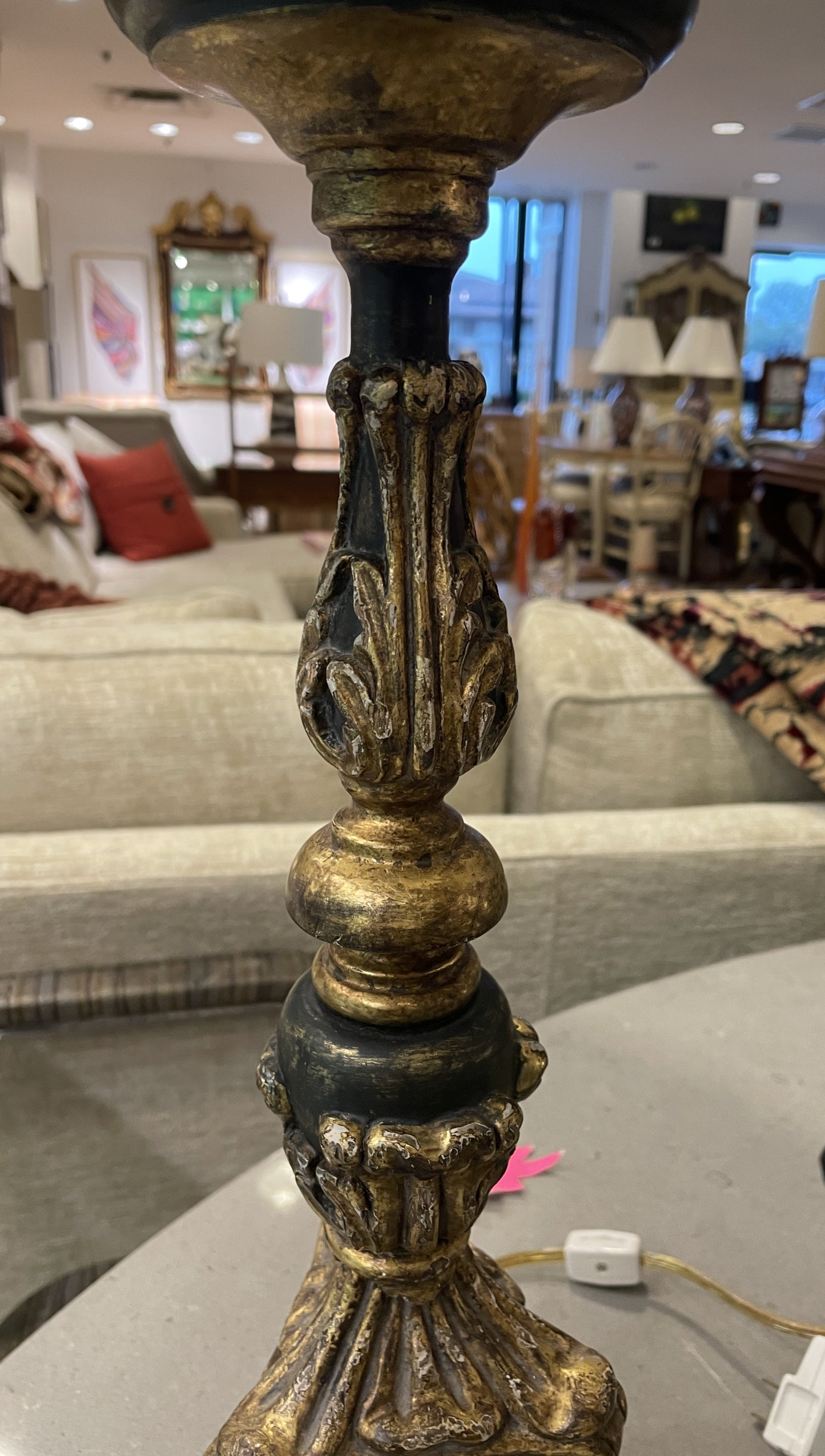 Italian Gilt Lamps, a pair AS IS (0OH001)