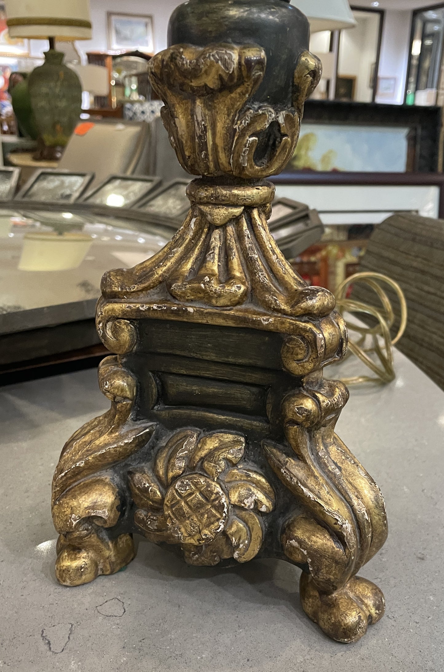 Italian Gilt Lamps, a pair AS IS (0OH001)