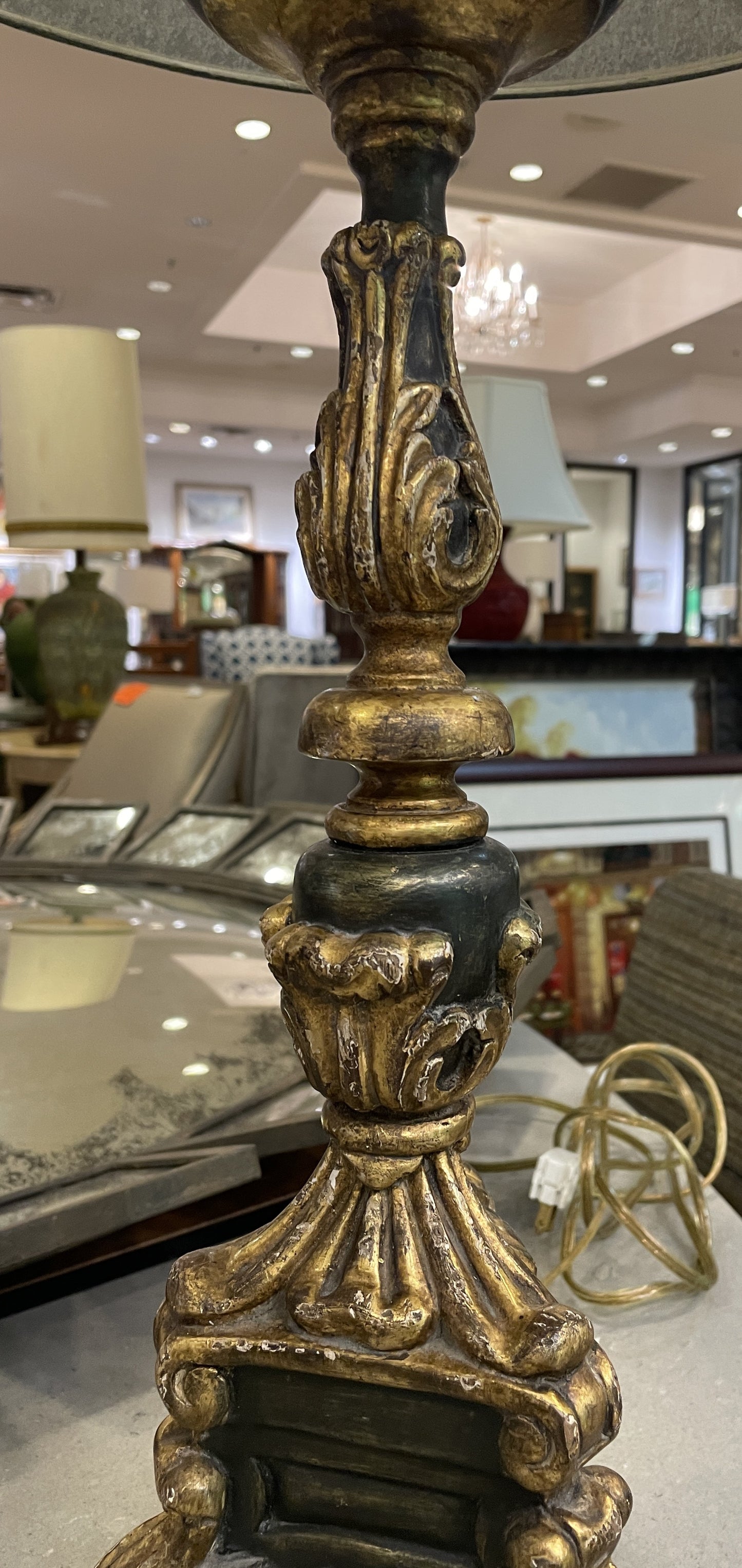 Italian Gilt Lamps, a pair AS IS (0OH001)