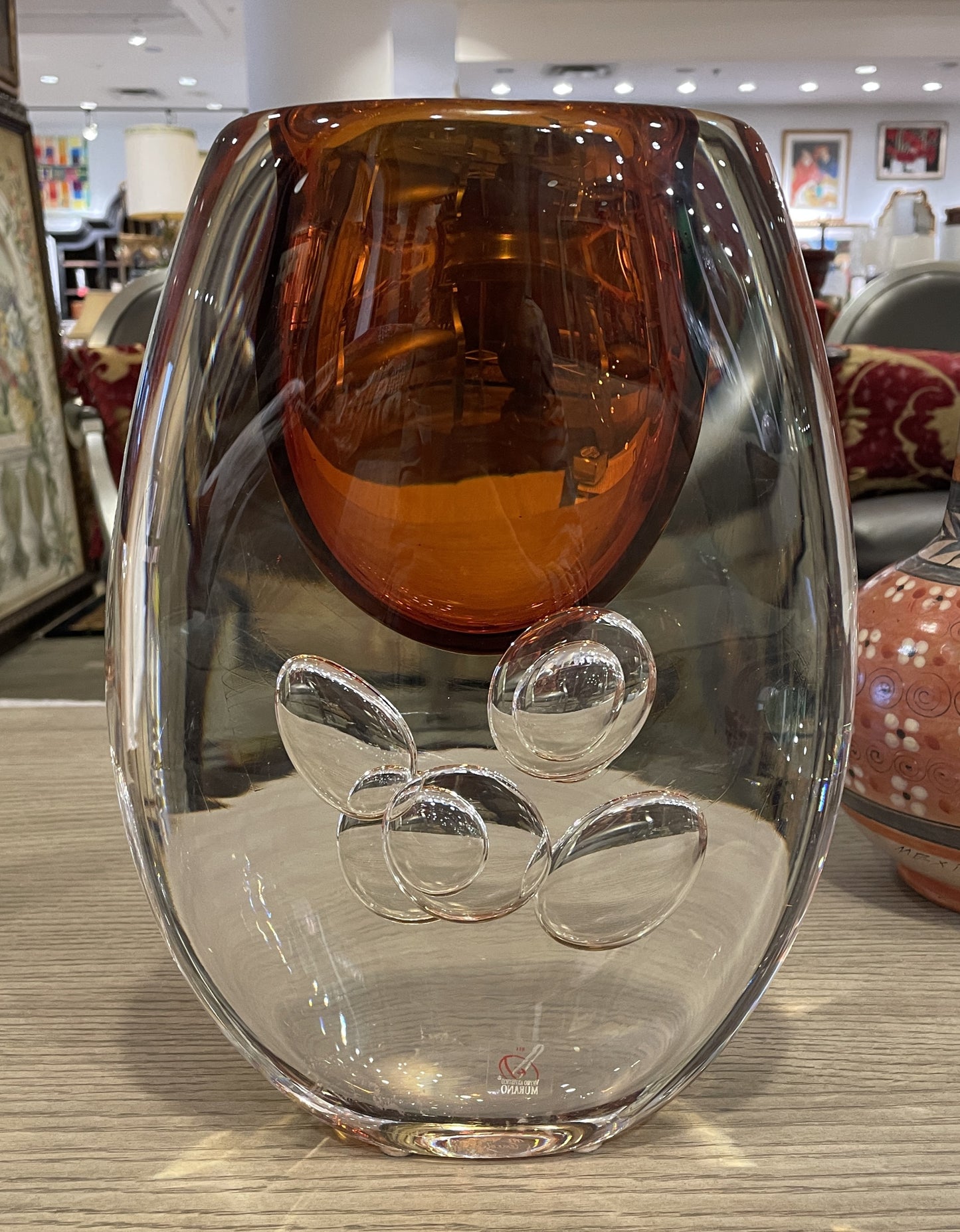 Vetro Artistico Murano Orange Vase (0OH005)