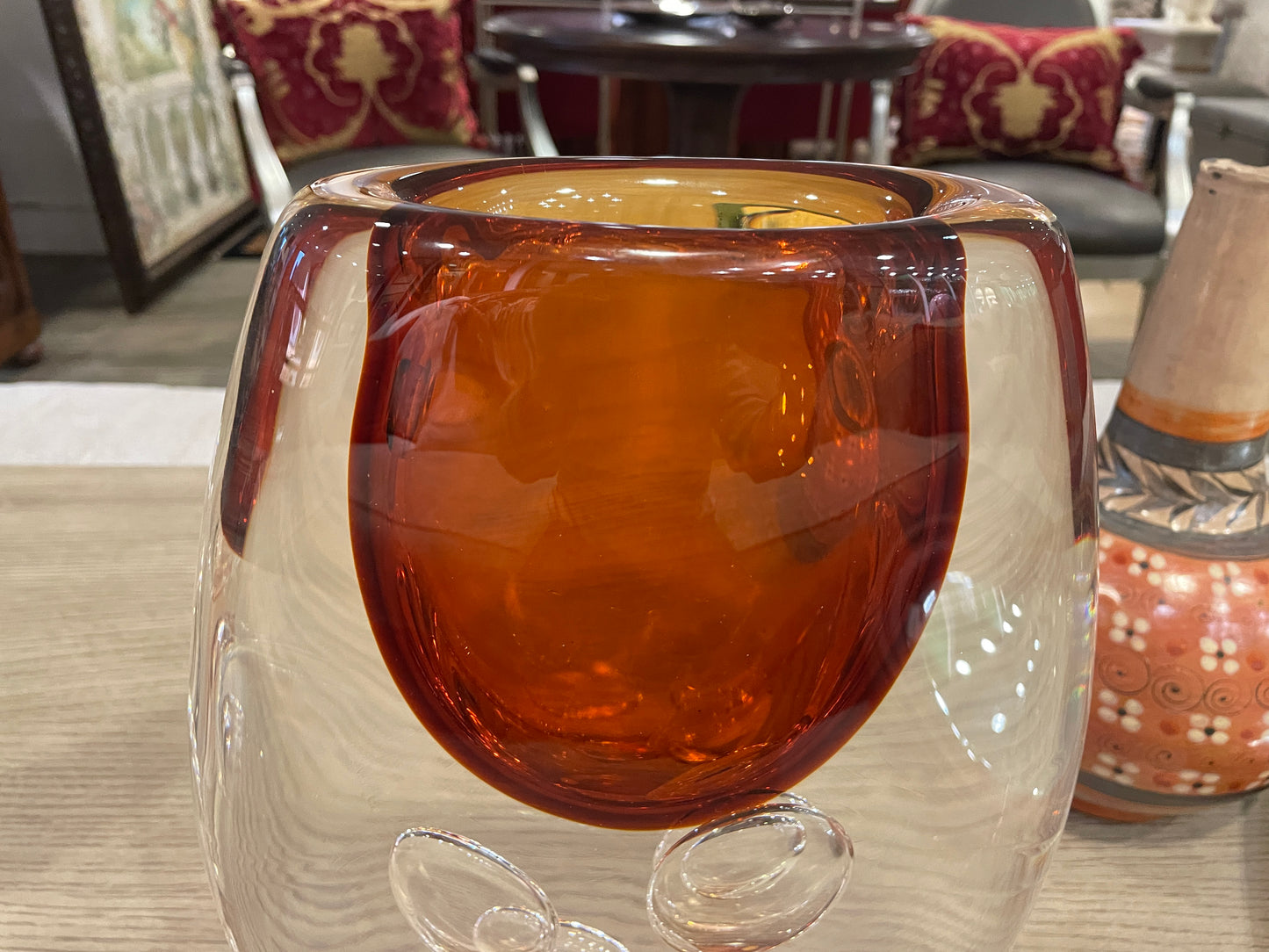 Vetro Artistico Murano Orange Vase (0OH005)