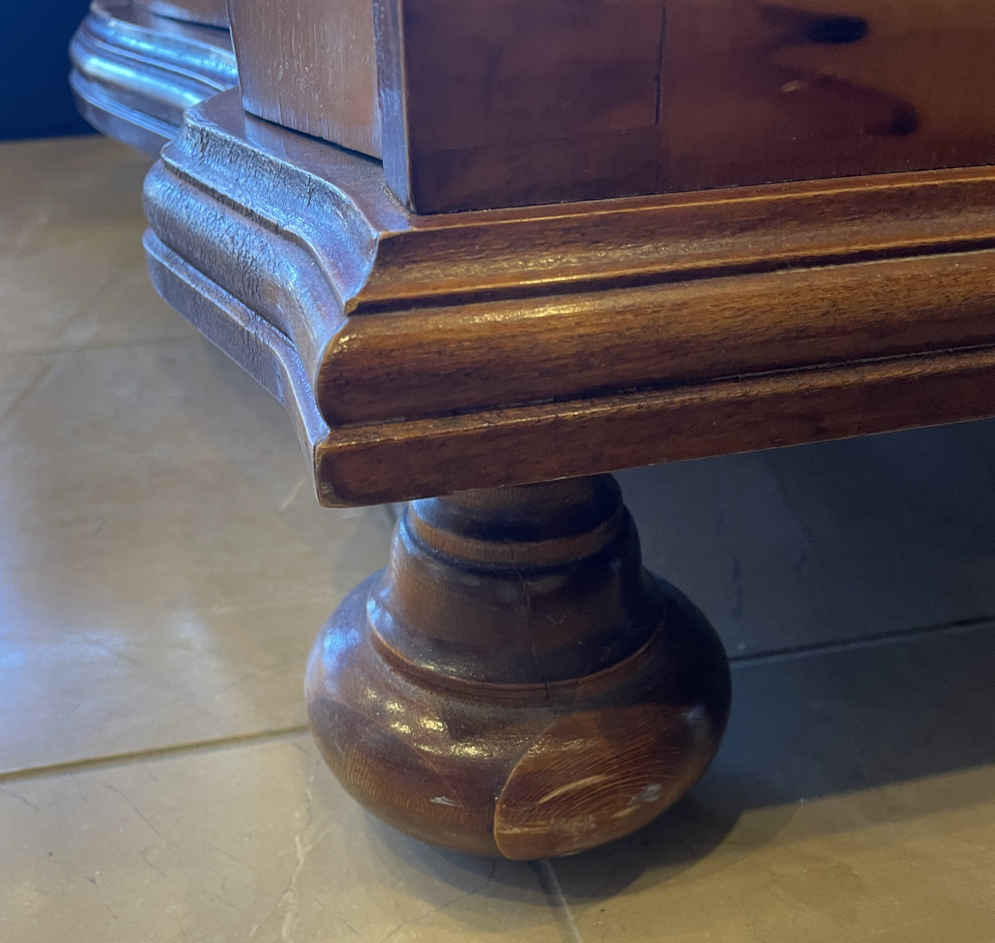 Italian Bar Cabinet with Diamond Pattern Inlay AS IS (0JZ00M)