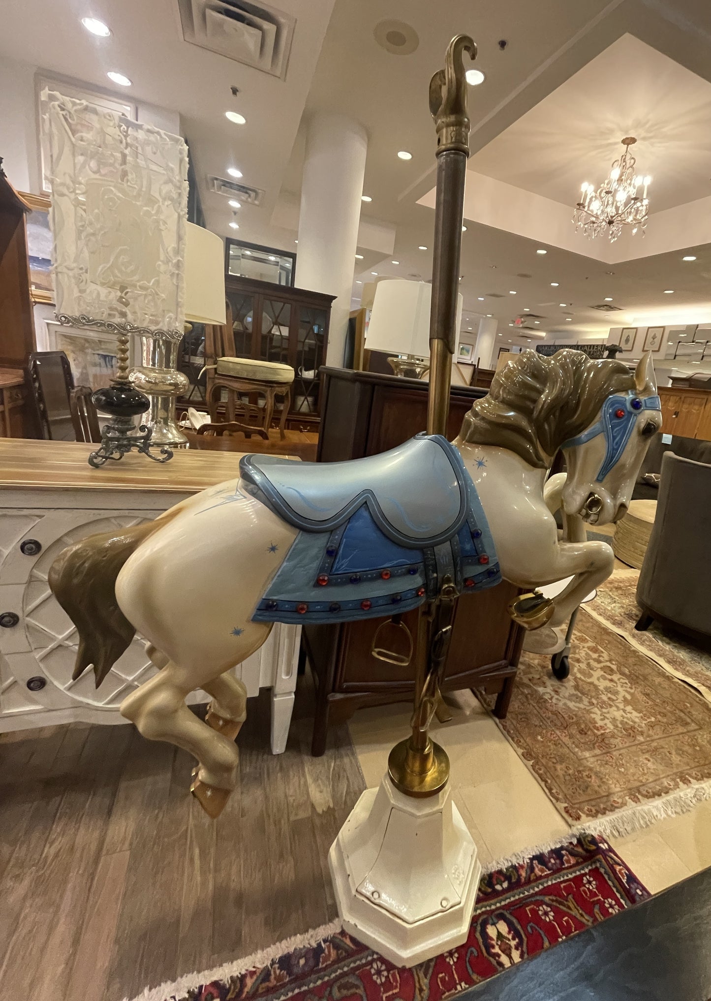 Allan Herschell Attributed Repainted Carousel Horse, Jumper with Jewels (060005)