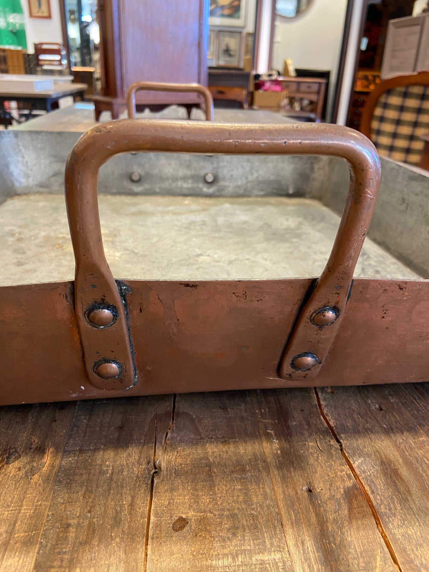 Antique Hand Hammered Copper Roaster (27469)
