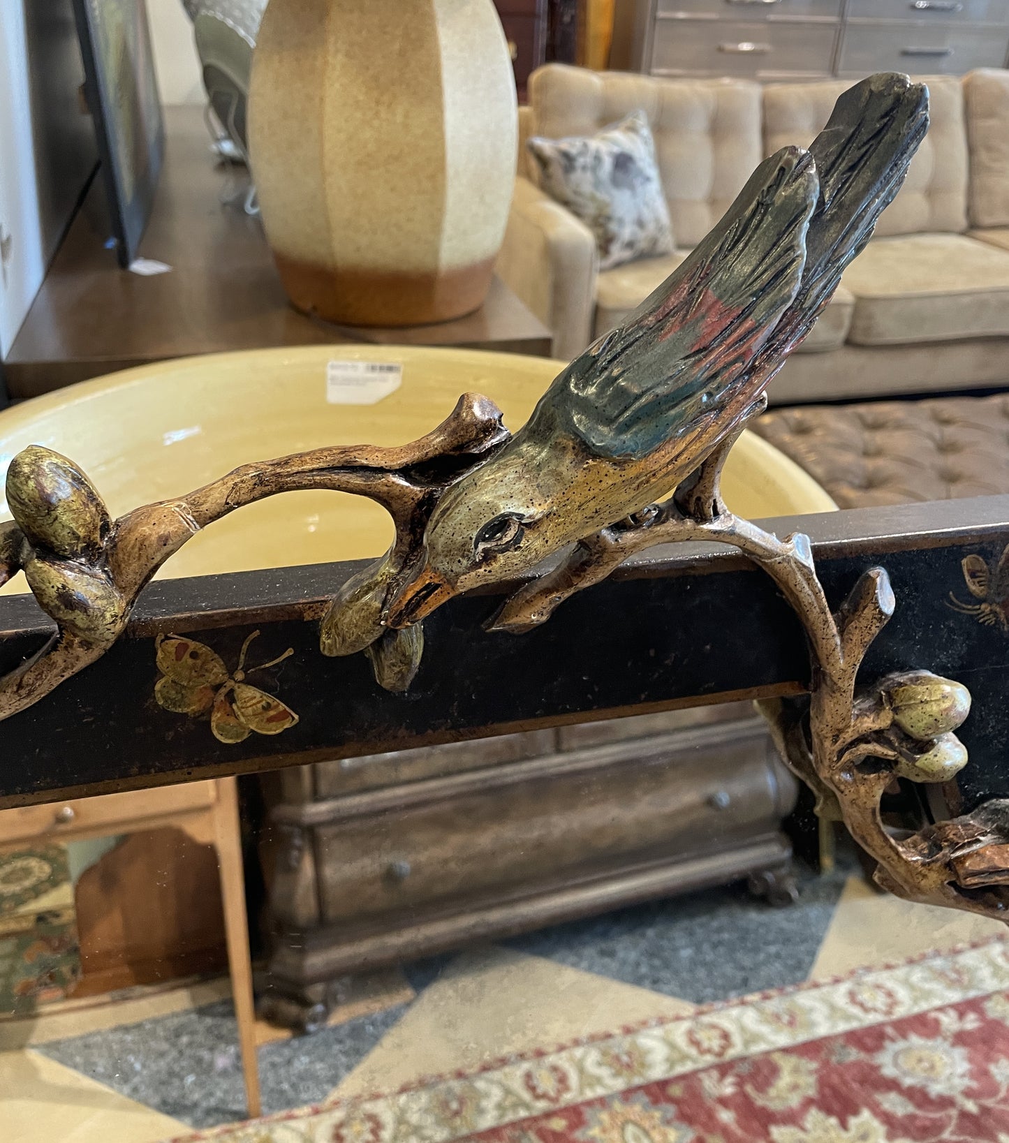 Chinoiserie Mirror with Birds, AS IS (01D02O)