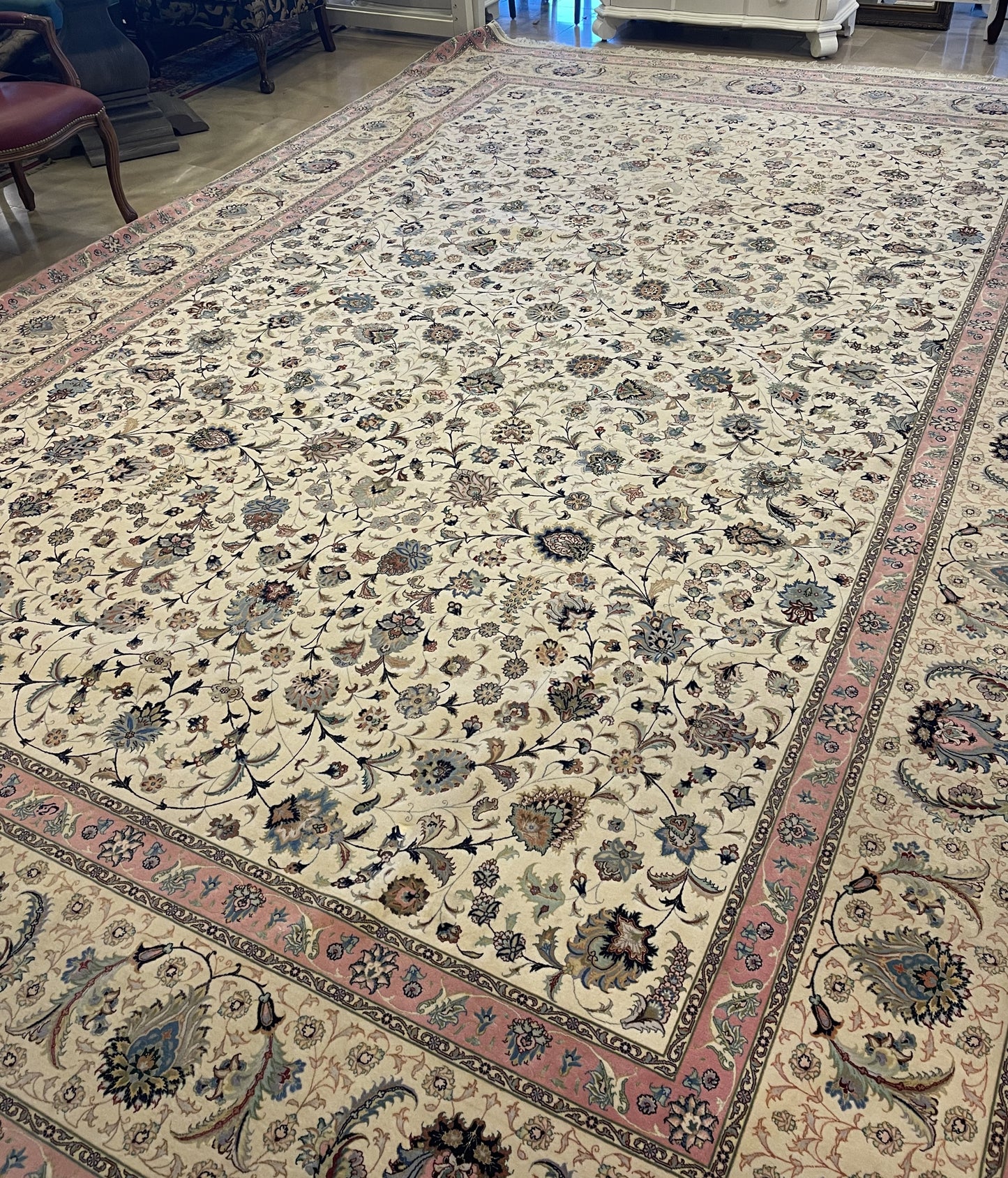 Hand Knotted Pink Rug (16.8x11) (LB5AKF)
