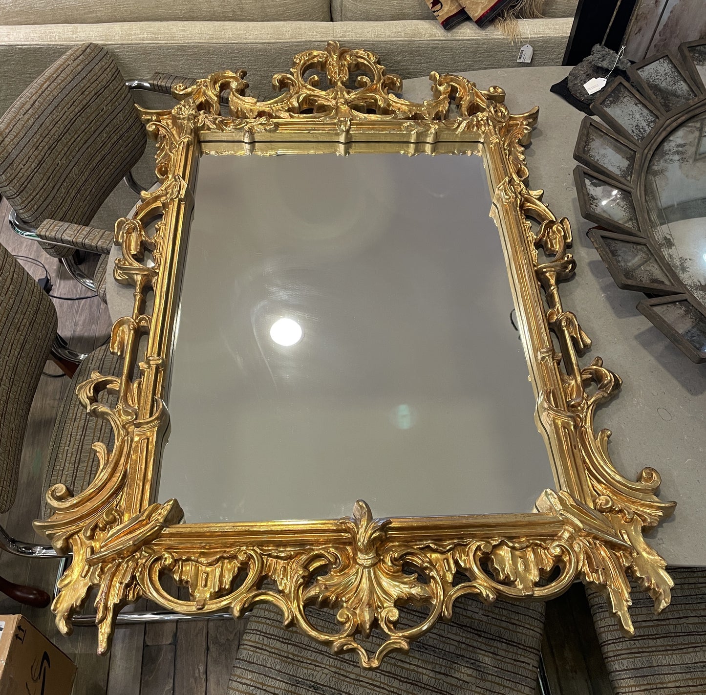 Carolina Mirror Company Hollywood Regency Mirror (0BL00D)