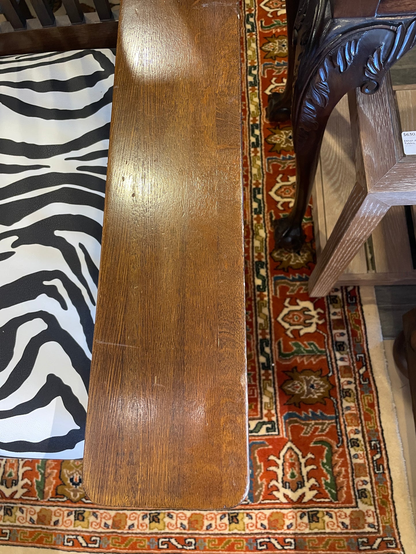 Mission Bench with Zebra Vinyl Upholstery (0H3002)