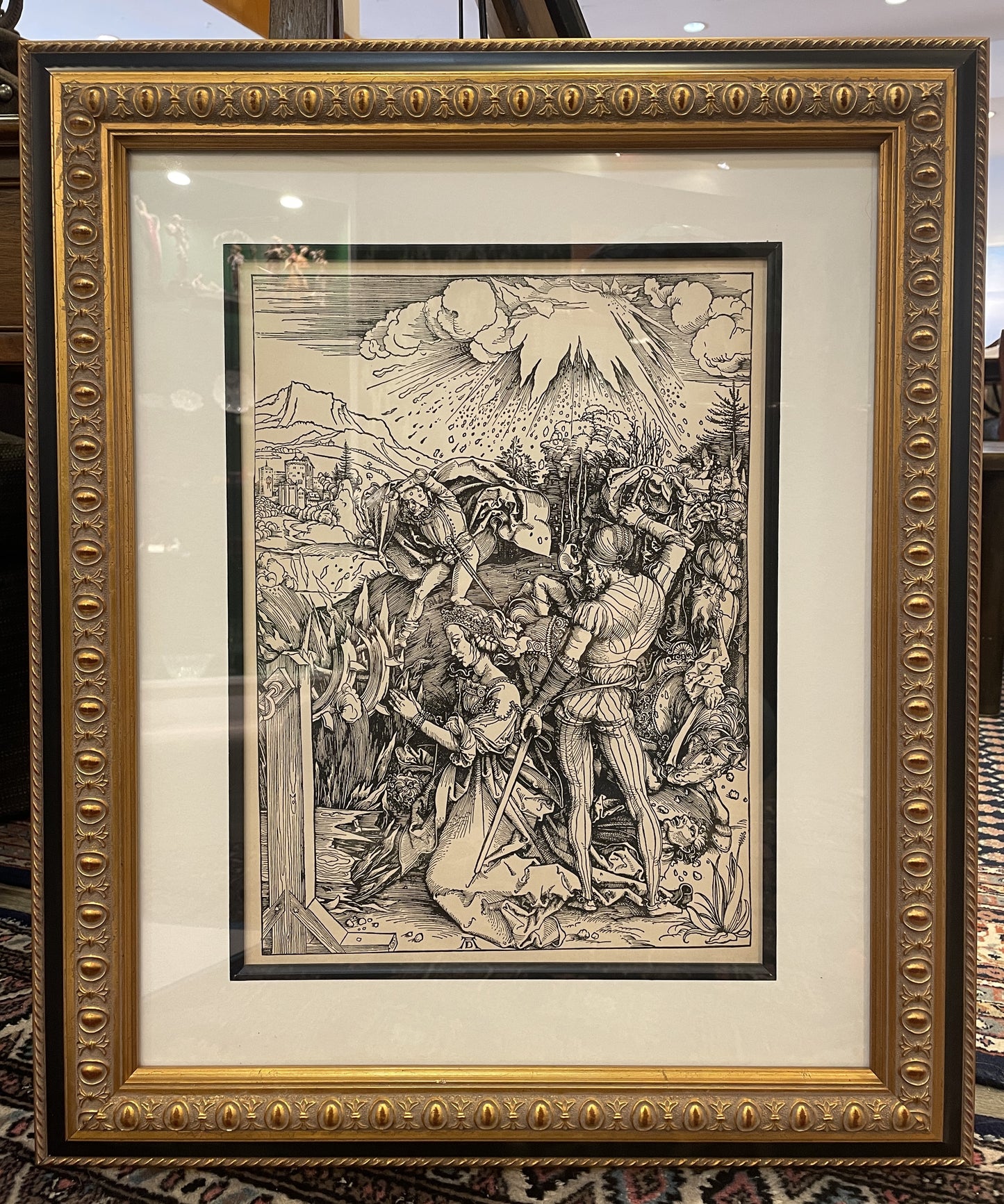 Albrecht Durer (after) "The Martyrdom of St. Catherine" 19th Century Woodblock (0CY005)