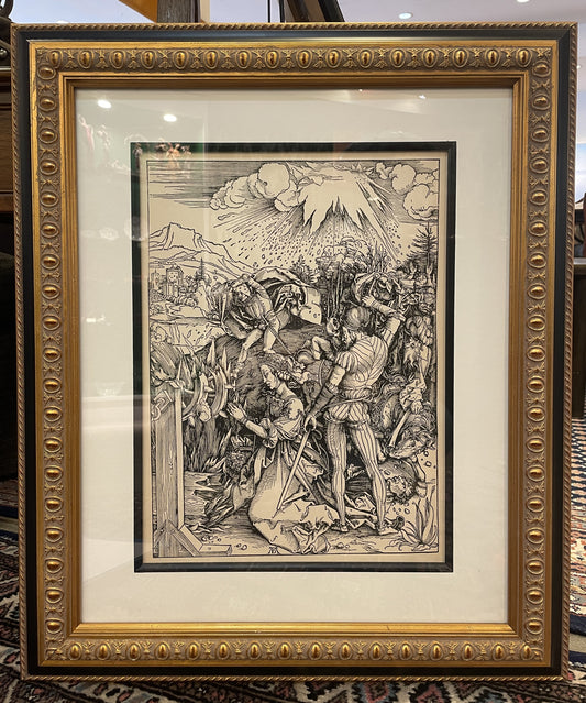 Albrecht Durer (after) "The Martyrdom of St. Catherine" 19th Century Woodblock (0CY005)