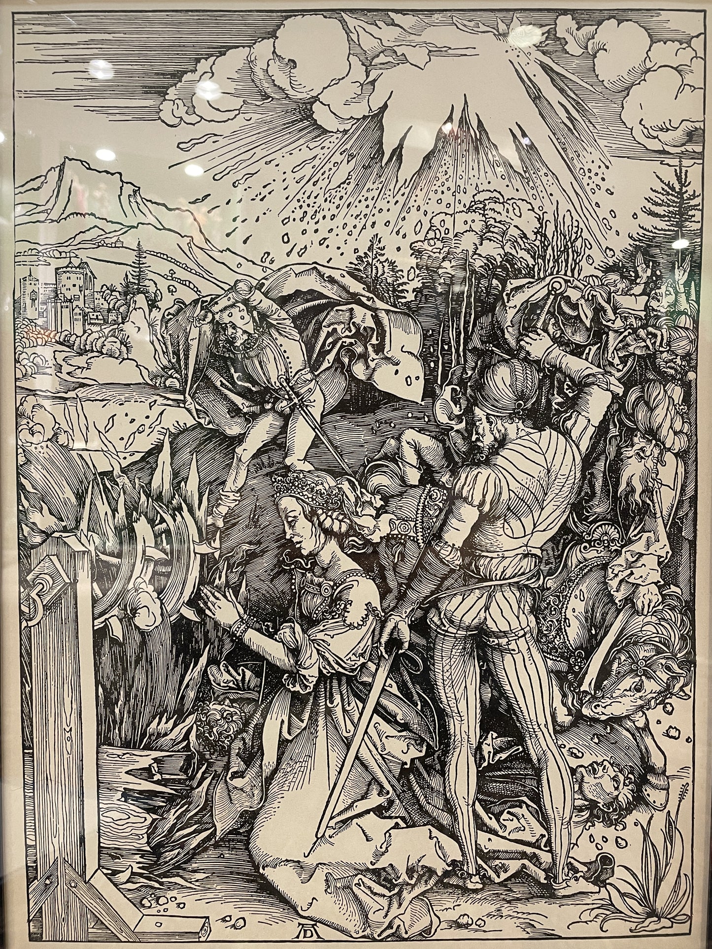Albrecht Durer (after) "The Martyrdom of St. Catherine" 19th Century Woodblock (0CY005)
