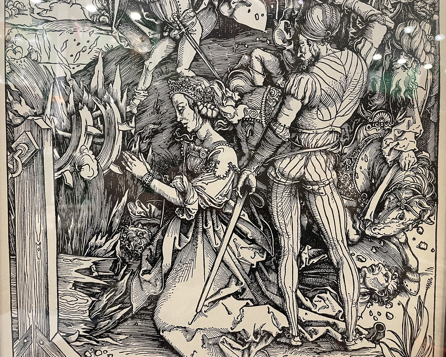 Albrecht Durer (after) "The Martyrdom of St. Catherine" 19th Century Woodblock (0CY005)