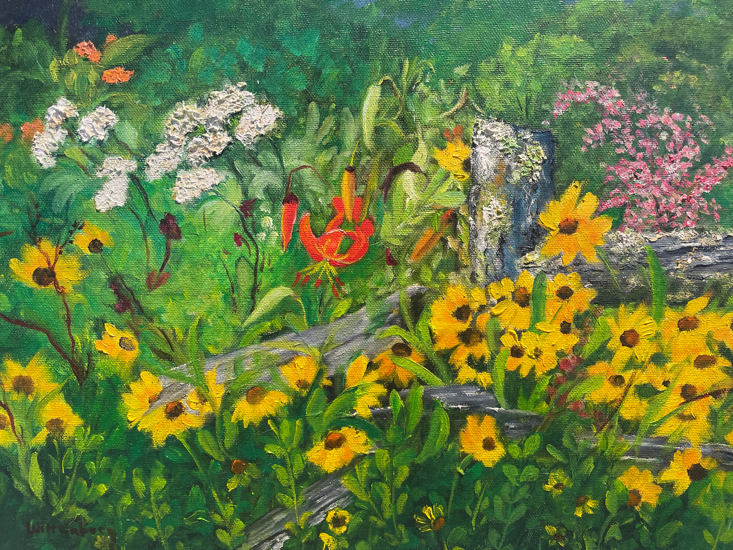 Jeanette Wittenberg Oil on Canvas "Sunflowers in the Summer" (0I800A)