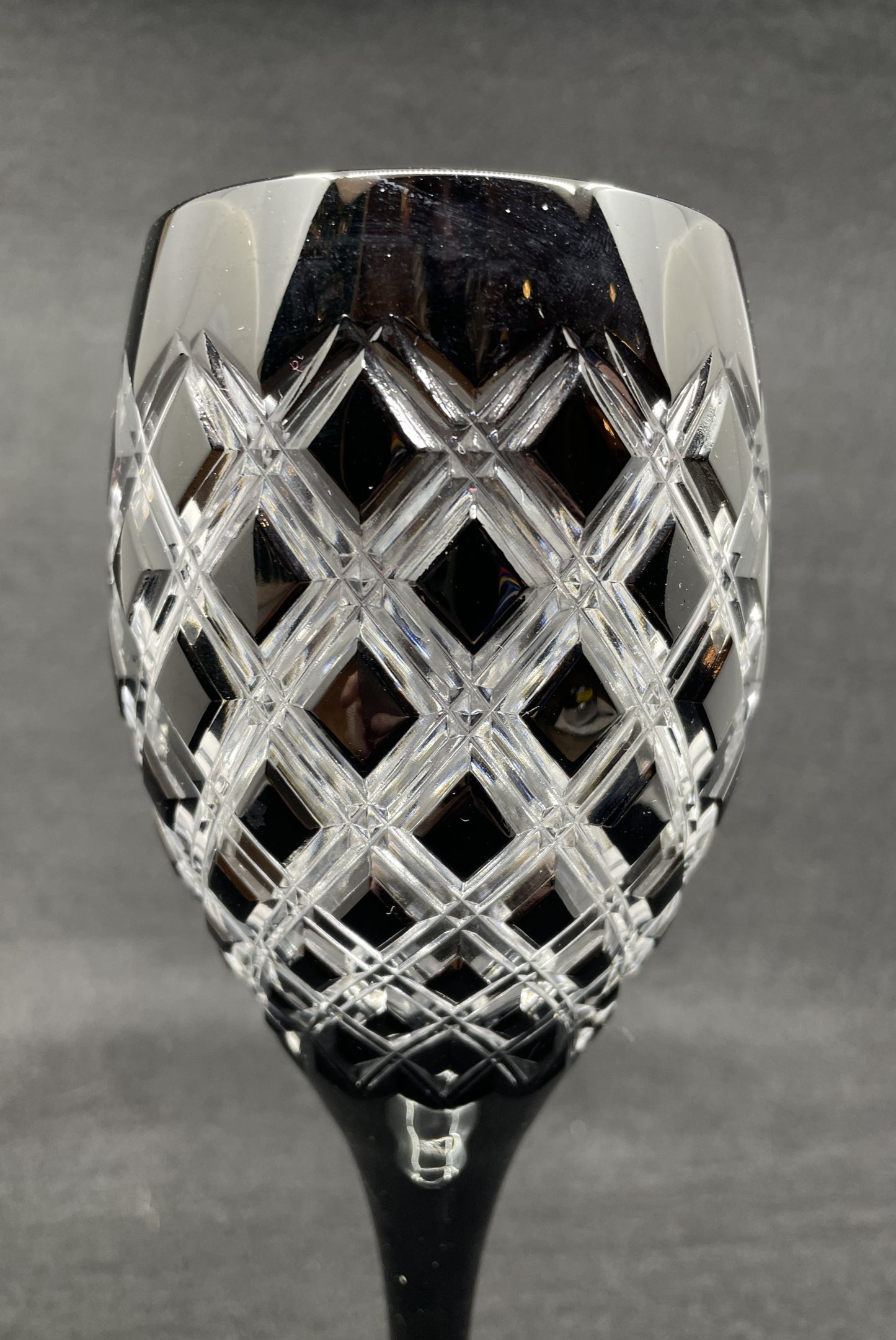 Ajka Faberge Athenee Black Water Goblet (Four available)