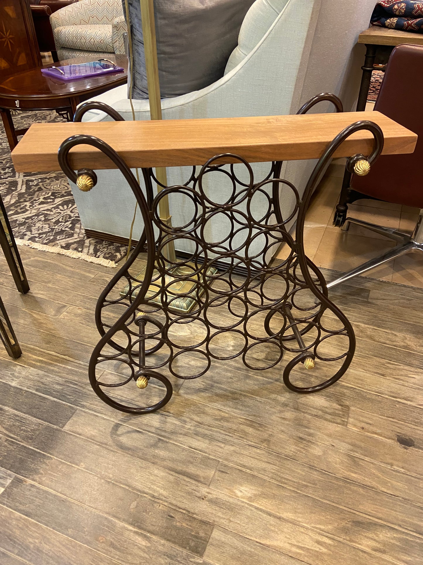 Metal and Wood Wine Rack (23706)