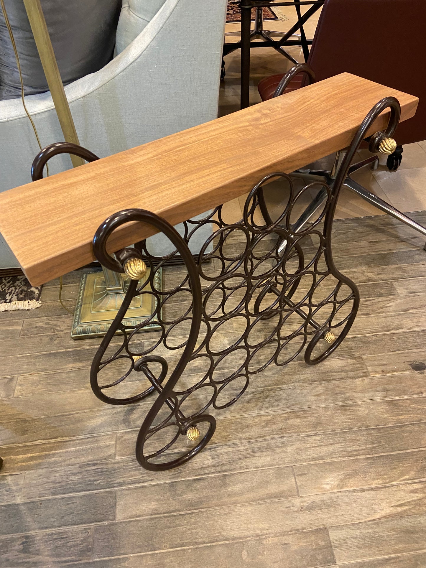 Metal and Wood Wine Rack (23706)
