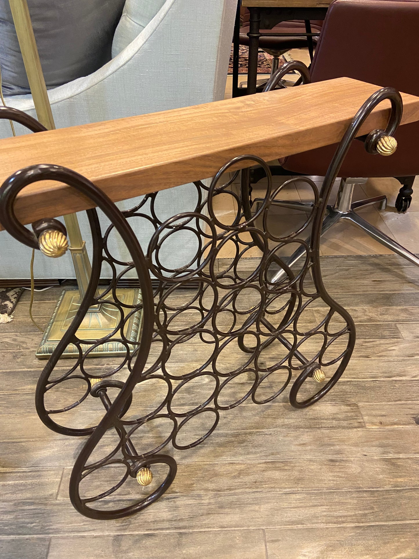 Metal and Wood Wine Rack (23706)